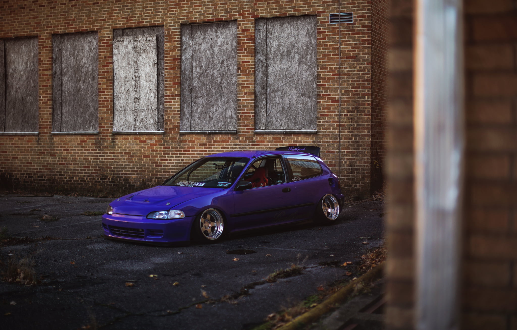 stance. Honda, civici, garage, day, retro styled, city, vintage car, stationary, car, no people, built structure, brick wall, door, mode of transportation, HD Wallpaper