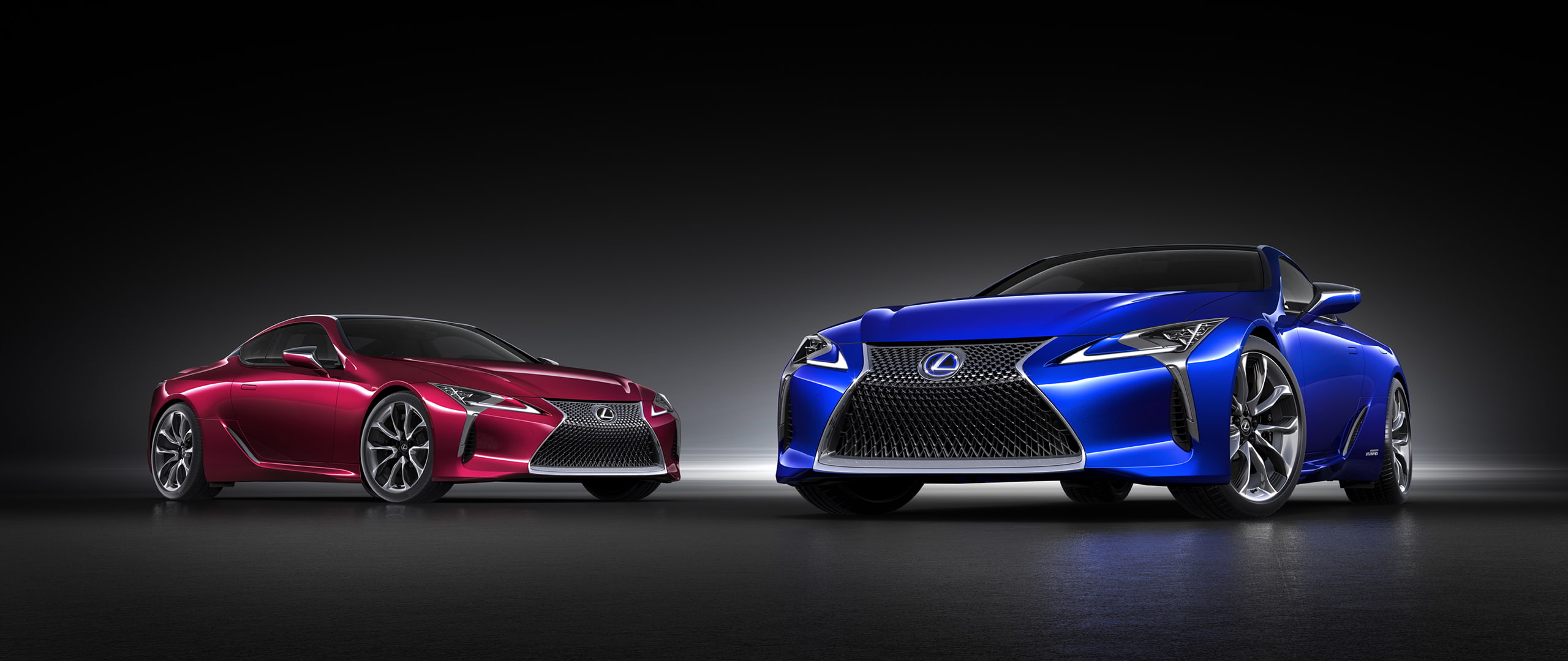 vehicle, Hybrid, wheel, convertible, sport, black background, performance, studio shot, speed, red, land vehicle, racecar, mode of transportation, Lexus LC-500, HD Wallpaper
