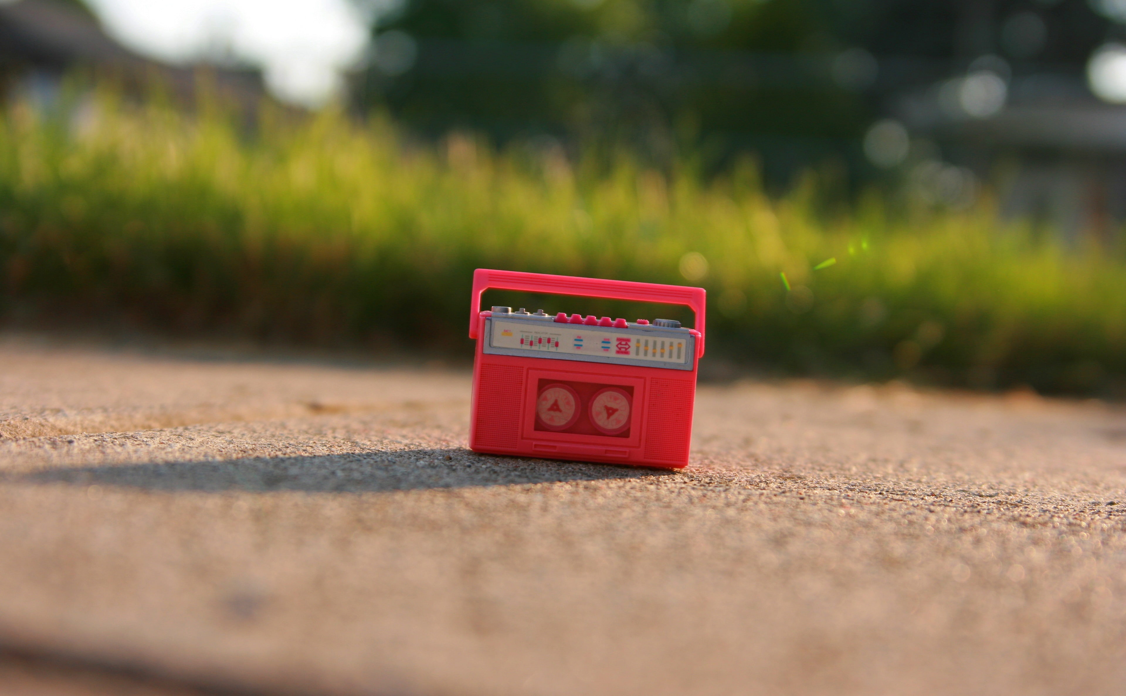 green color, grass, mailbox, cassette, western script, no people, Miniature, focus on foreground, gray, text, player, close-up, Boombox, selective focus, HD Wallpaper