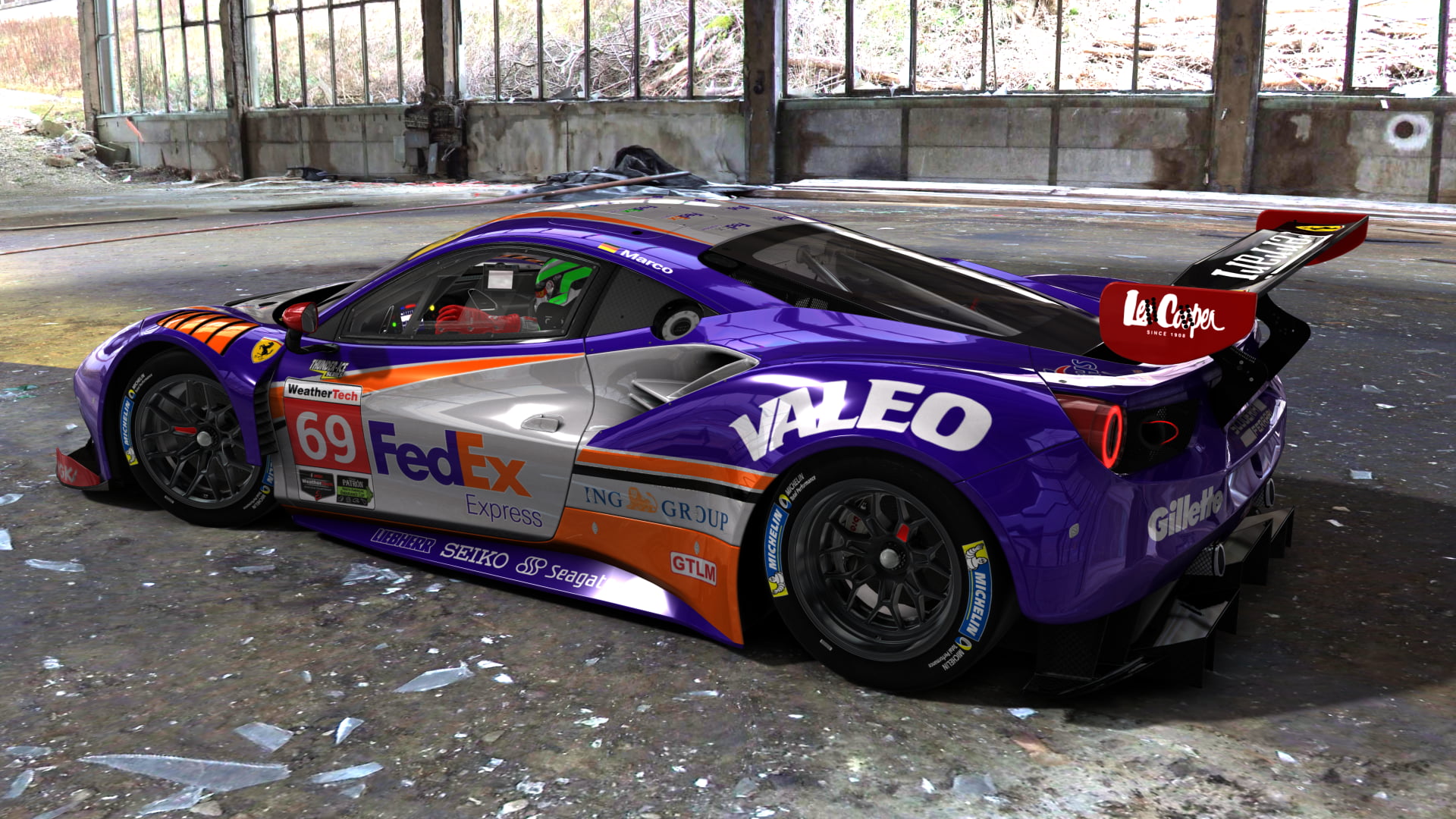 livery, racing stripes, digital art, graphic design, Ferrari 488, Le Mans, race cars, Assetto Corsa, FIA World Endurance Championship, Ferrari, 1080P, HD Wallpaper
