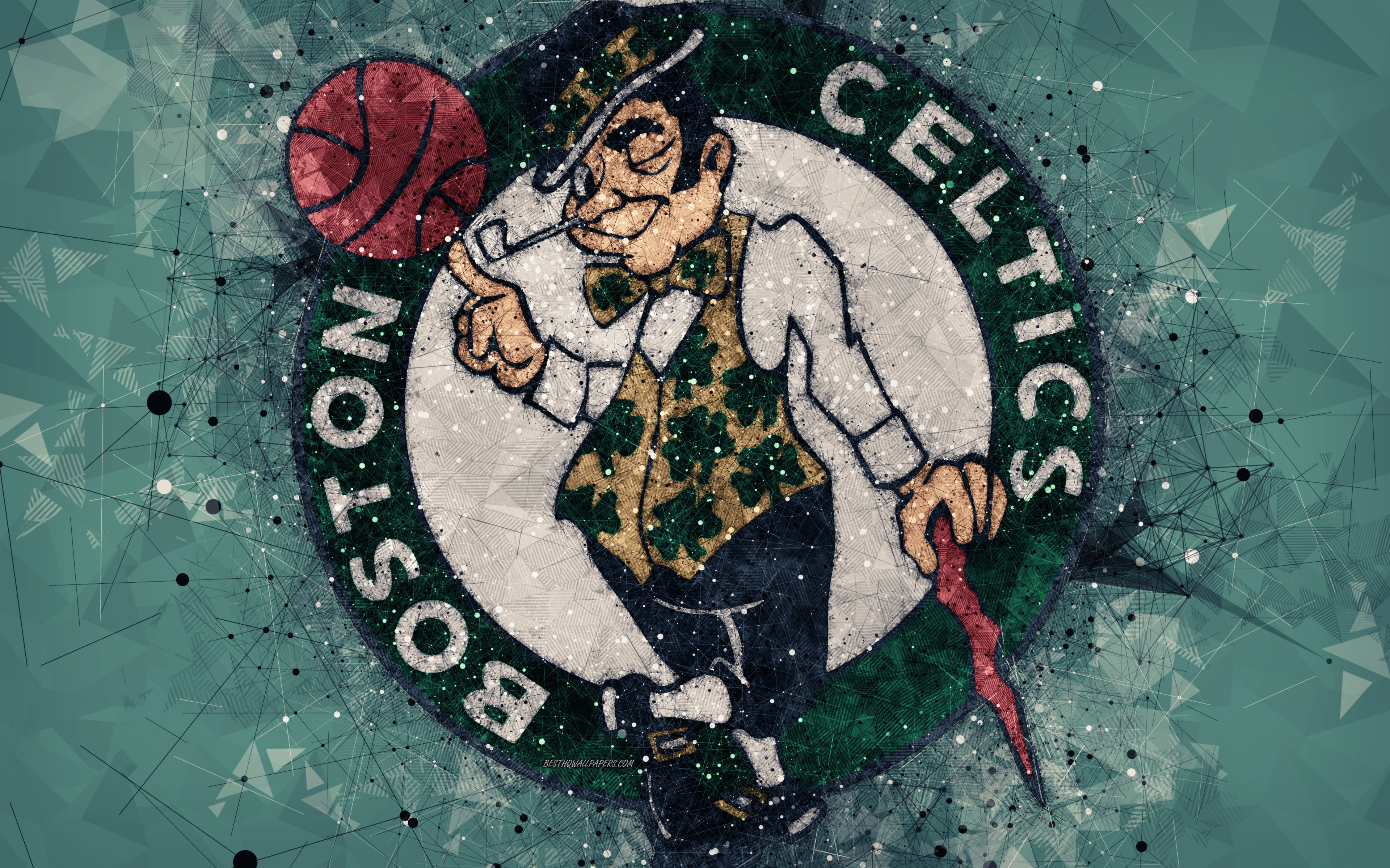 Basketball, NBA, Logo, Boston Celtics, 4K, HD Wallpaper