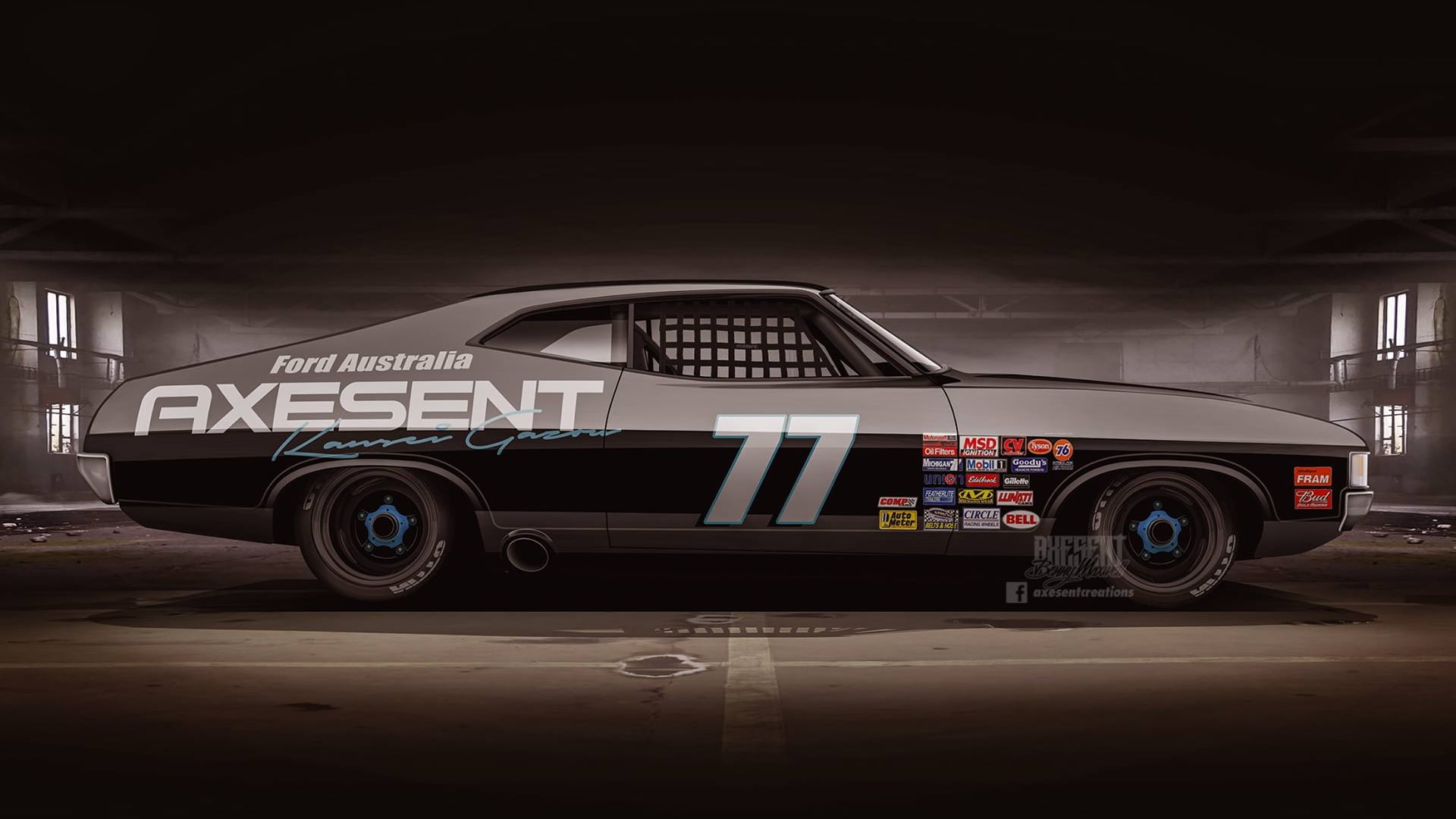 render, indoors, night, Axesent Creations, 1080P, tire, XB Coupe, car, Ford, Ford Coupe, mode of transportation, race cars, safety, speed, transportation, HD Wallpaper