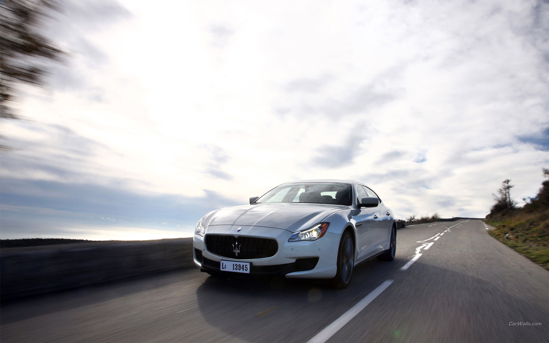 1080P, hd, cars, maserati, quattroporte, road, HD Wallpaper