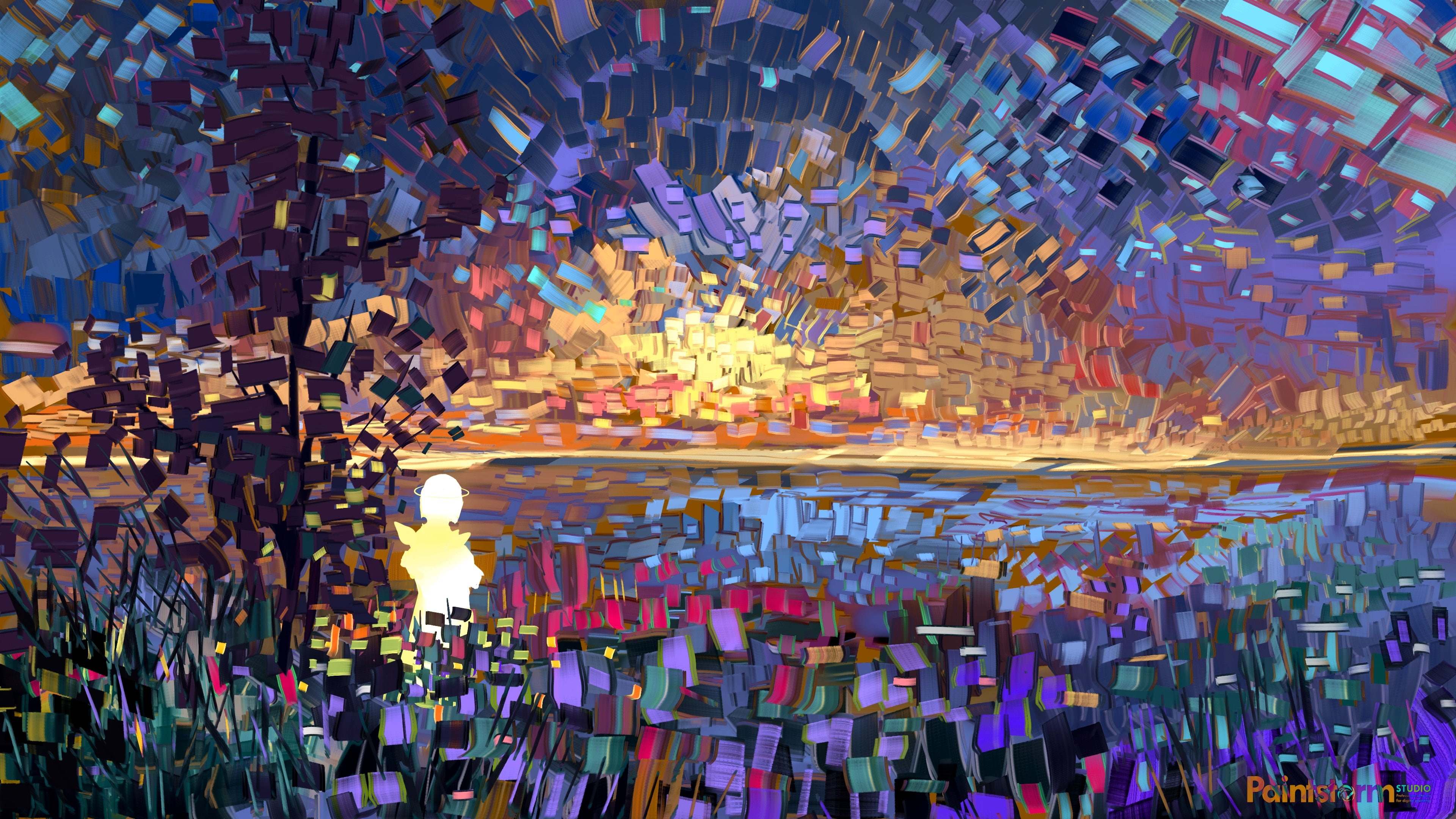 x, colorful, hd, games, wars, 3840x2160 px, video, digital, 4K, geometry, px, sunset, digital art, art, guild, HD Wallpaper