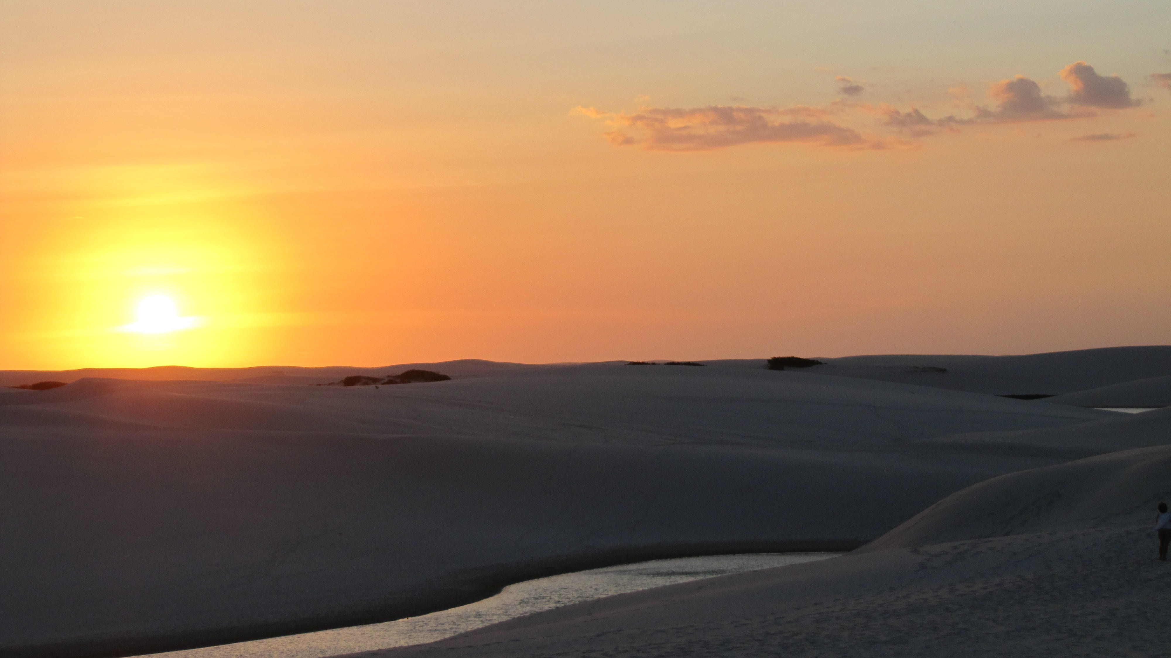 sol, eventide, dramatic sky, orange color, tranquility, landscape, sun, outdoors, cloud - sky, no people, sunset, desert, beauty in nature, sky, dune, environment, HD Wallpaper