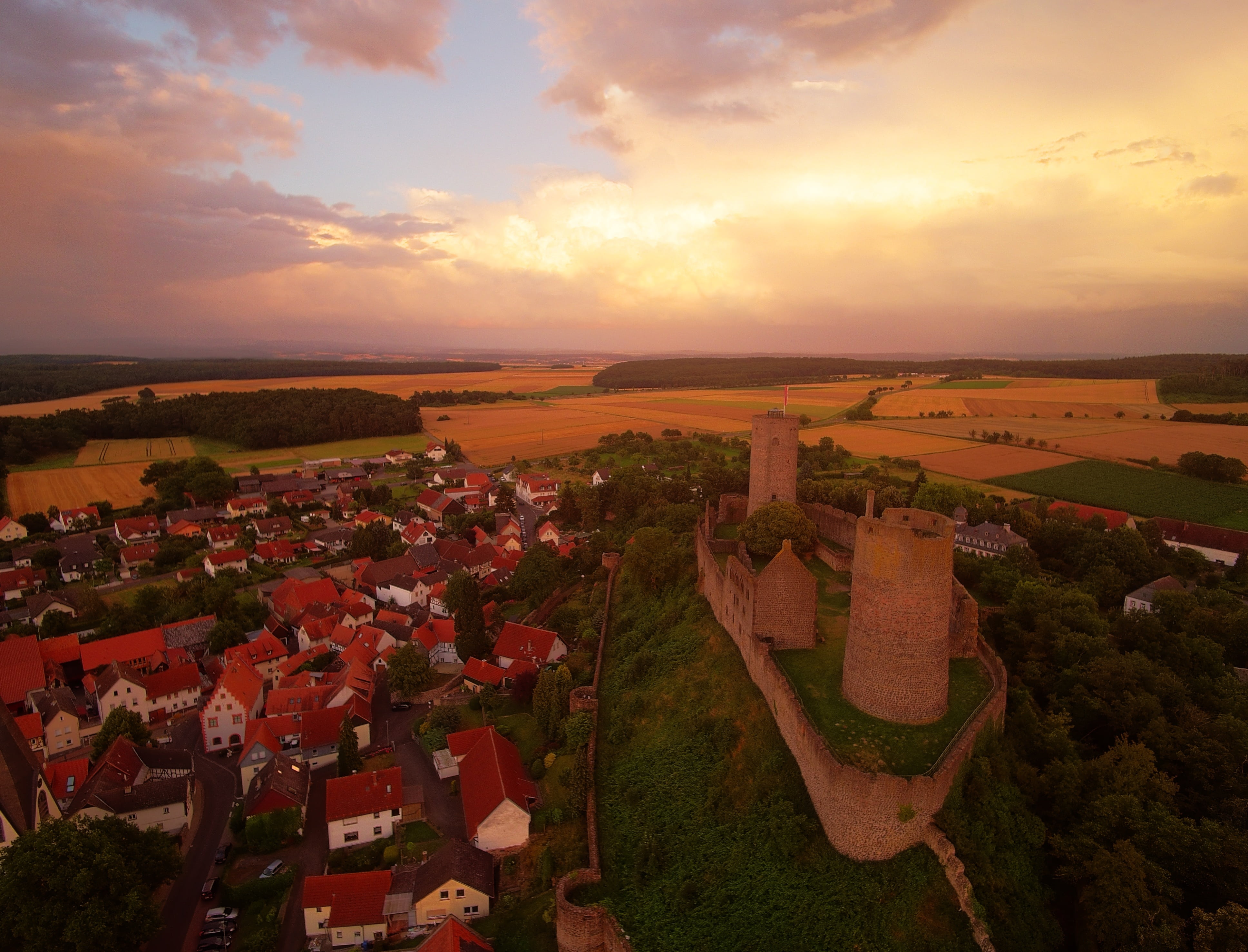 aerial view, birds eye view, built structure, architecture, aerial, outdoors, coins burg, residential district, building exterior, sky, travel destinations, HD Wallpaper