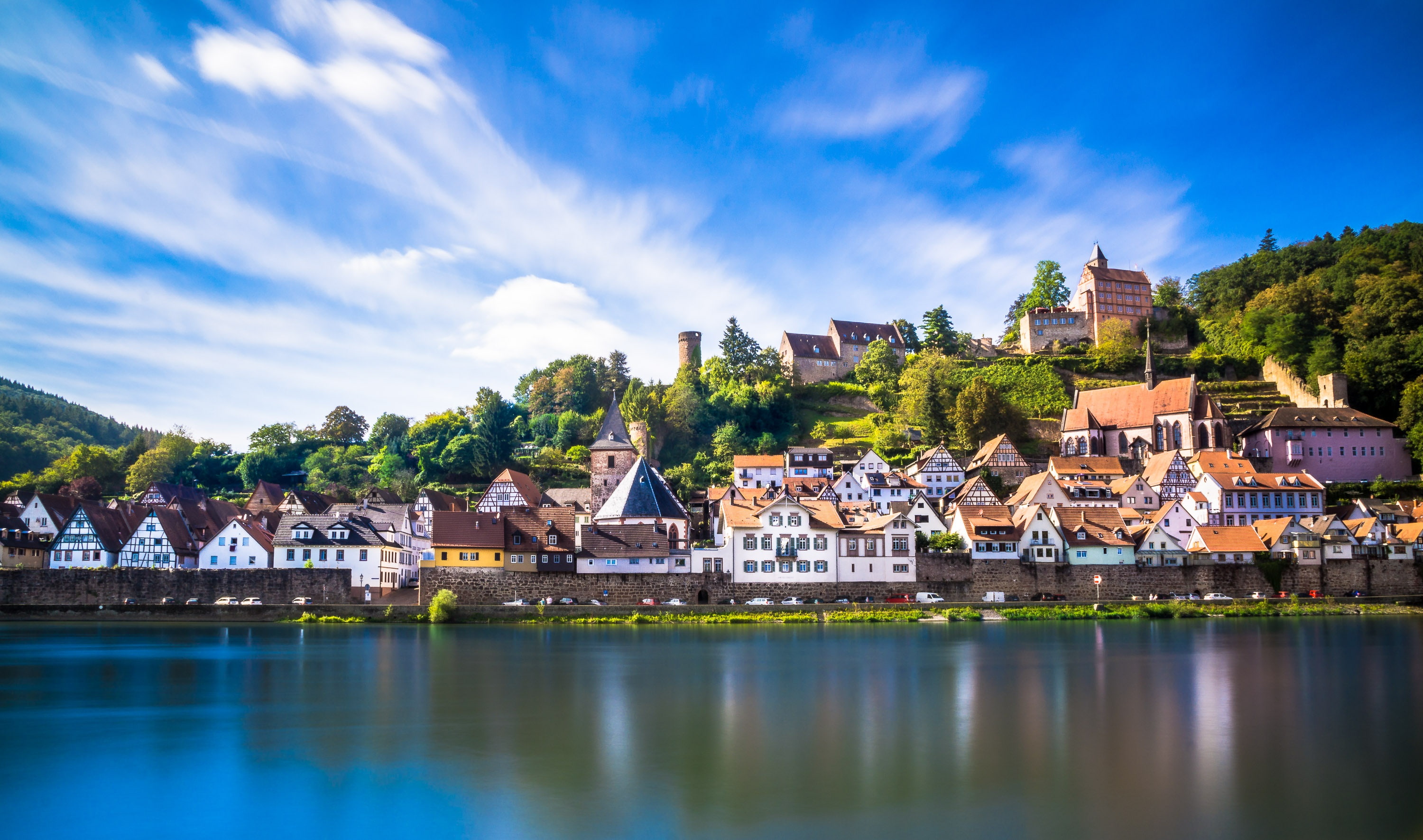 Hessen, Hisar, 2K, Hirschhorn, Germany, HD Wallpaper