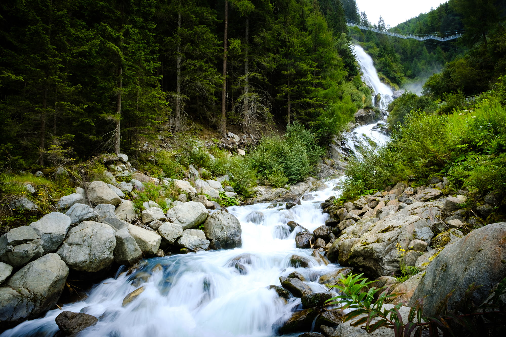 sorrounded, forest, mountain, cascade  waterfall, rock - Object, green, color, trip, depth of field, travel, outdoors, tirol, österreich, nature, field, HD Wallpaper