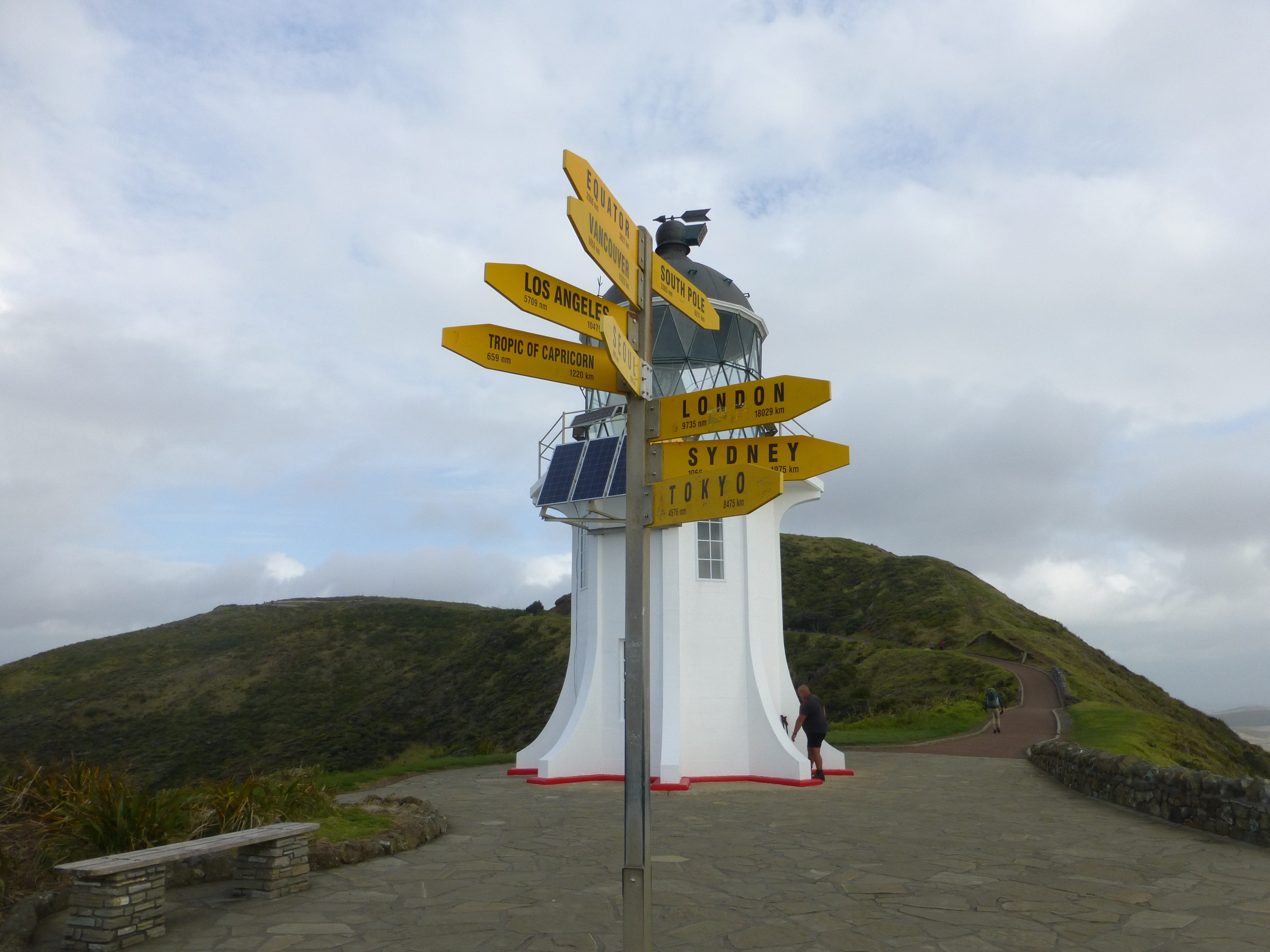 outdoors, cape reinga, sky, communication, architecture, mountain, environment, new zealand, text, sign, scenics - nature, 4K, nature, guidance, weit weg reisen, HD Wallpaper