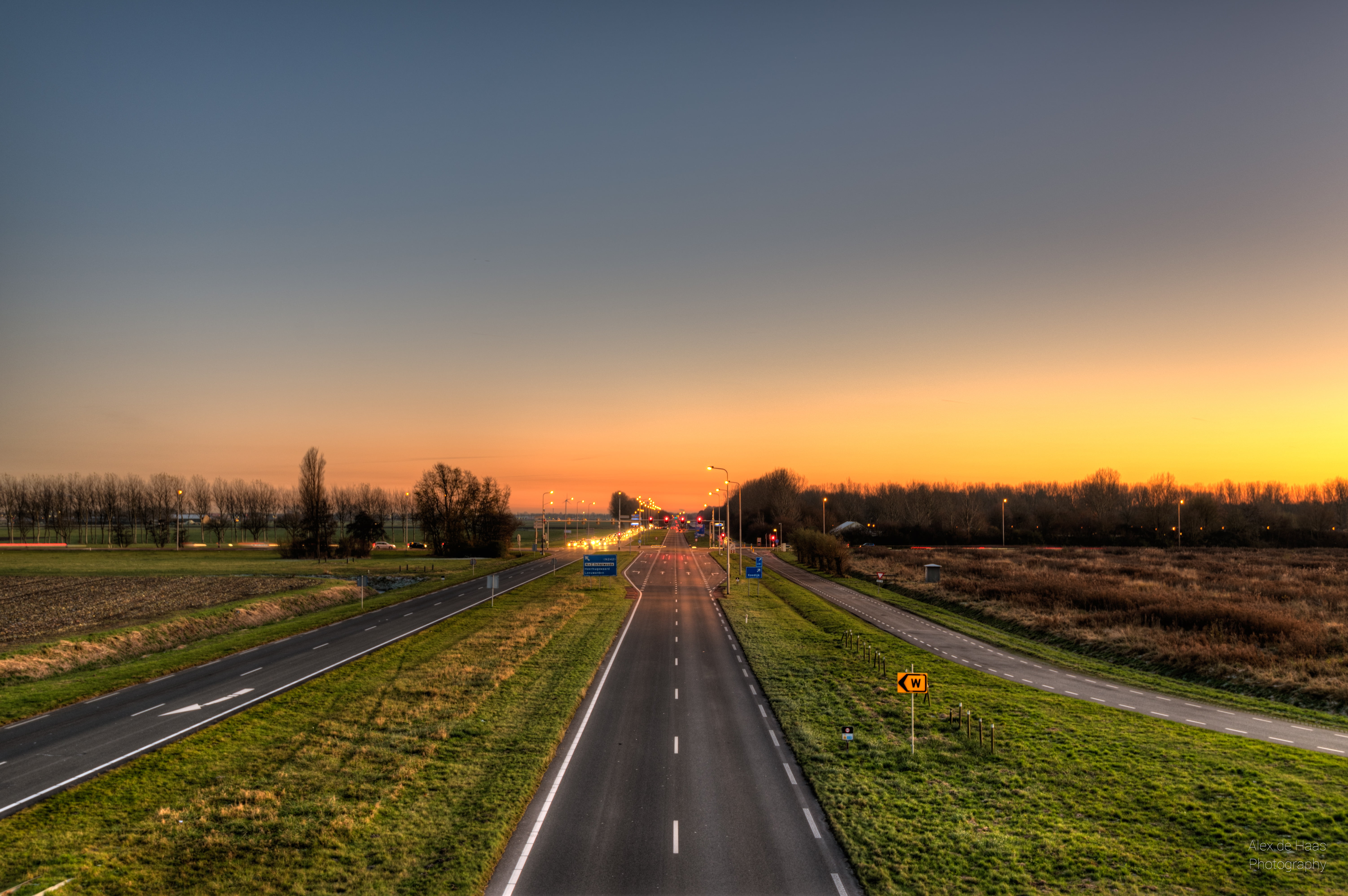 light, skies, street, HDR, pathway, lucht, flat, Noord-Holland, Nikkor, daylight, road, Warmenhuizen, panorama, panorama photography, weg, highway, evening, HD Wallpaper