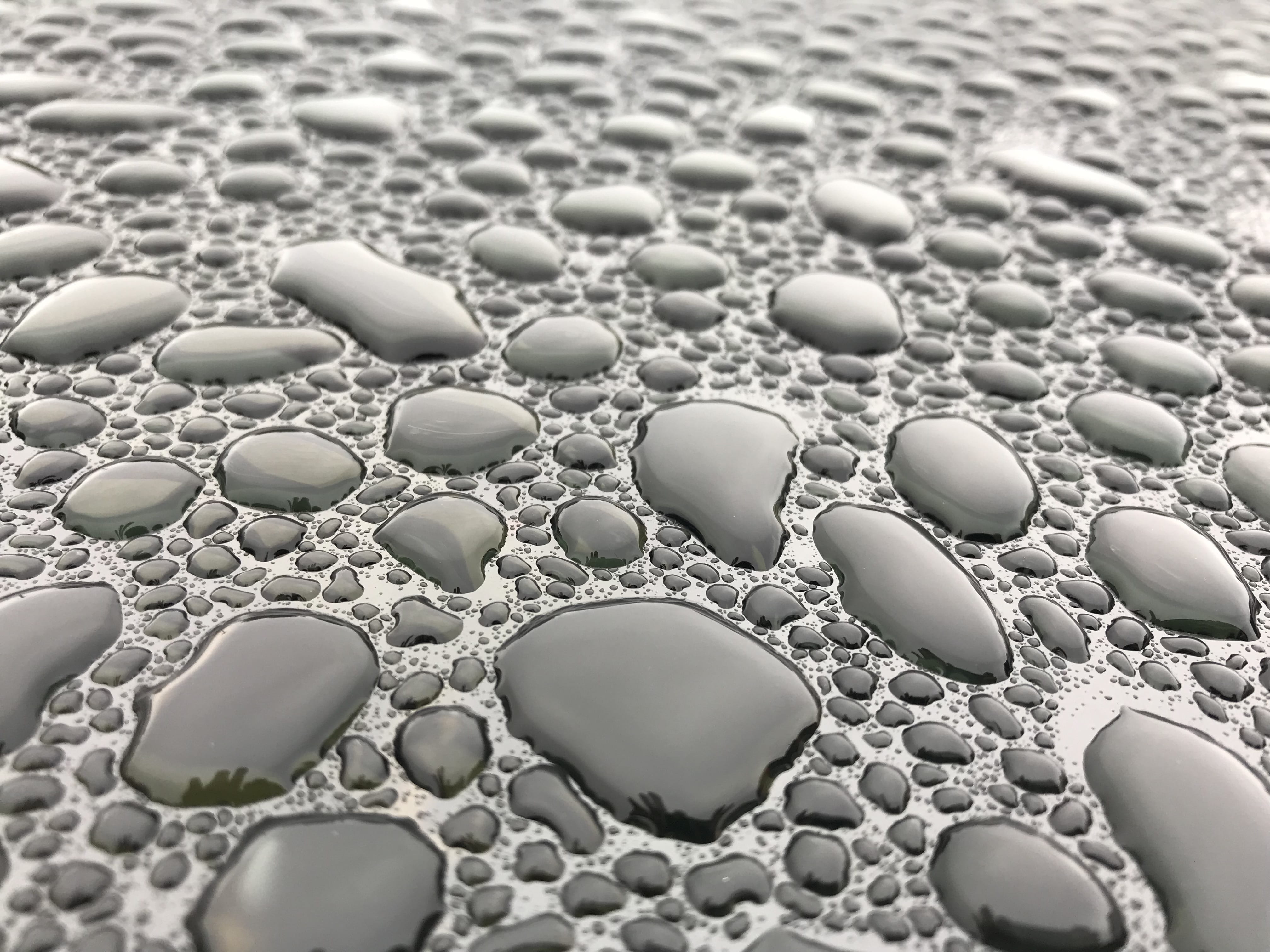 reflection, no people, large group of objects, simplicity, water drops, wet, light, rain droplets, water, close-up, sky, nature, sunlight, grey sky, abundance, HD Wallpaper