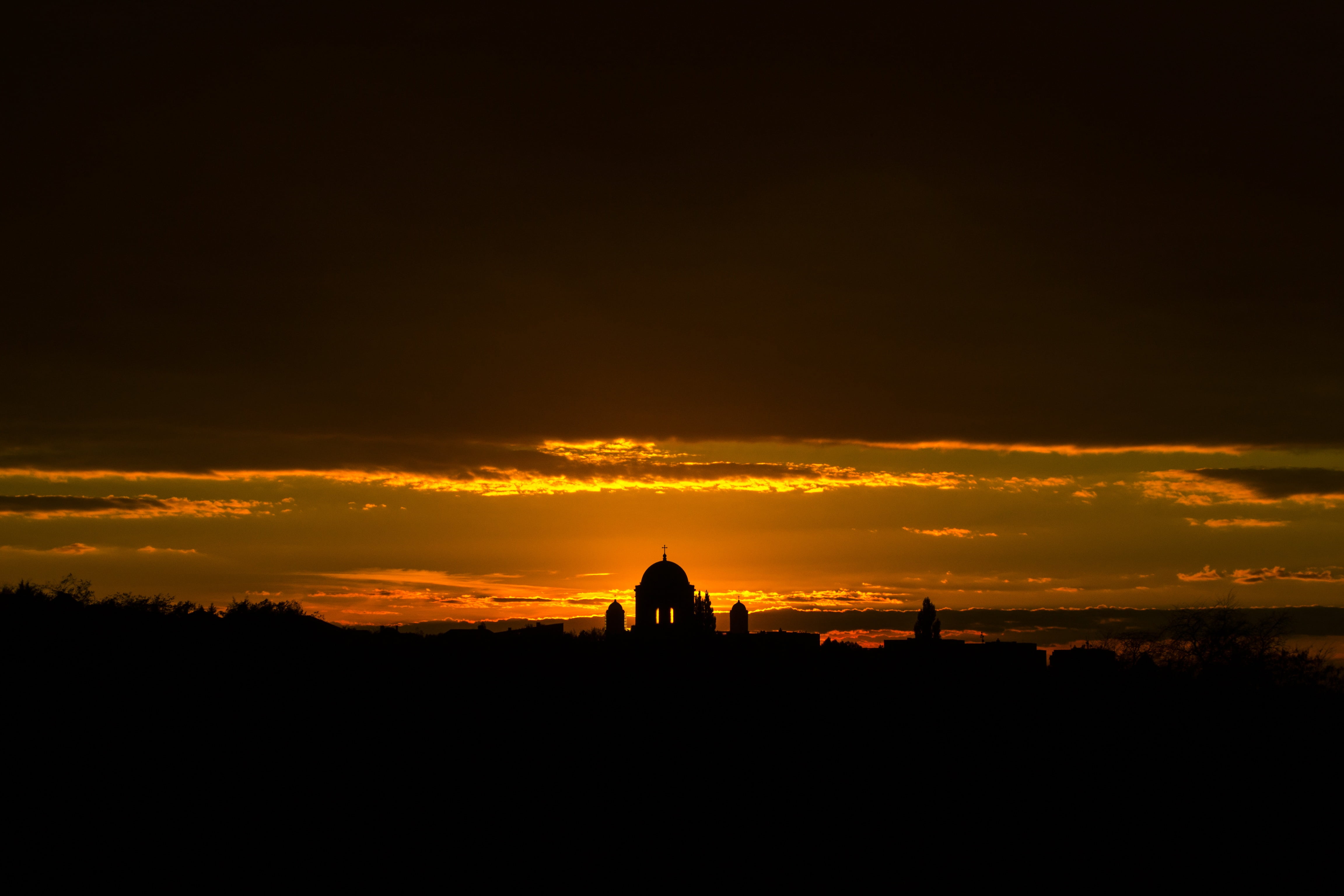 cloudy, esztergom, sky, 4K, sunshine, scenics - nature, nature, cloud, spirituality, copy space, yellow, architecture, no people, travel destinations, HD Wallpaper