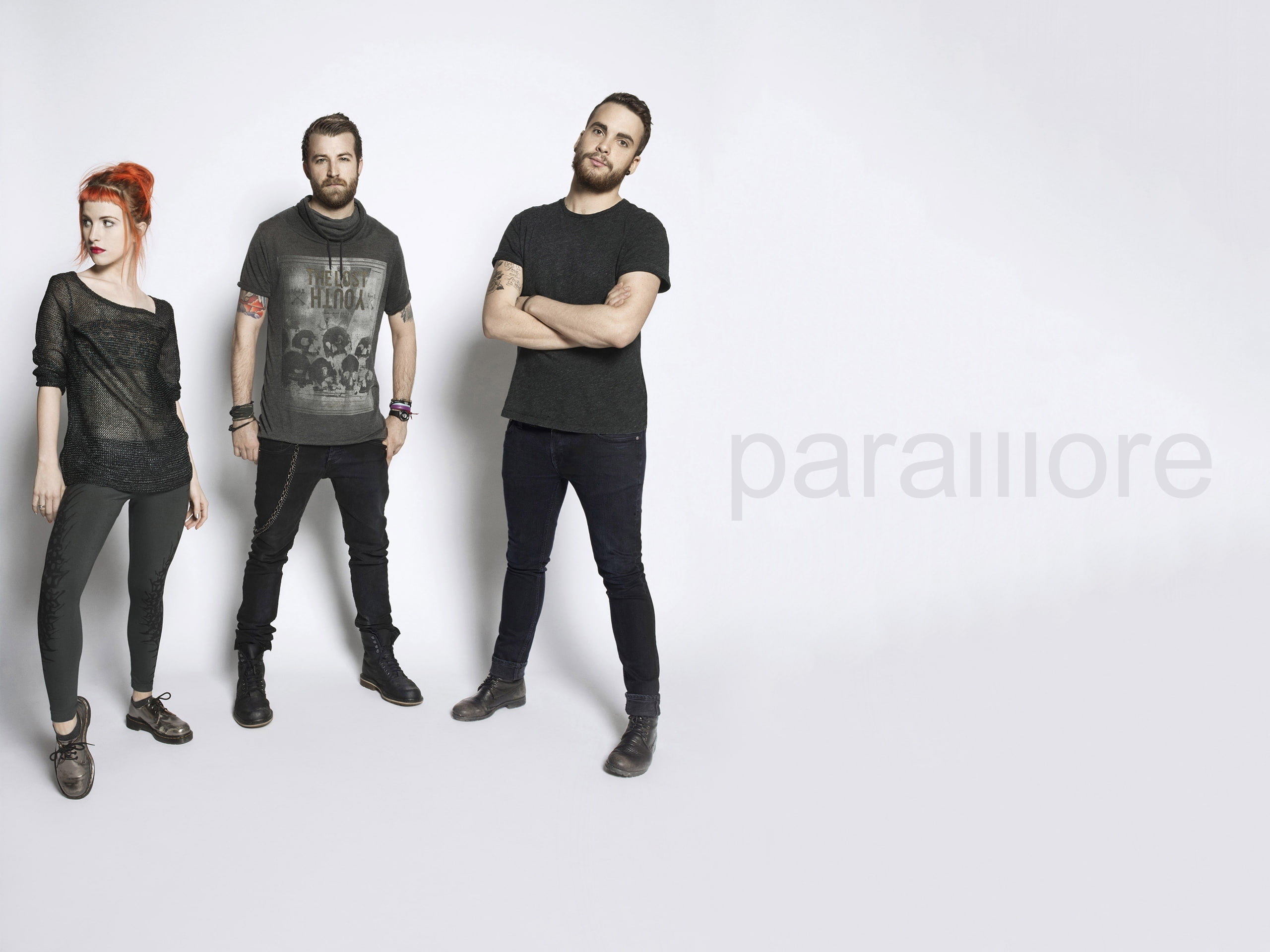 promo, photo, Taylor, pop punk, background, rock, group, Jeremy, Taylor York, Haley, Paramore, 2K, alternative rock, gray, grey, Jeremy Davis, paramor, HD Wallpaper