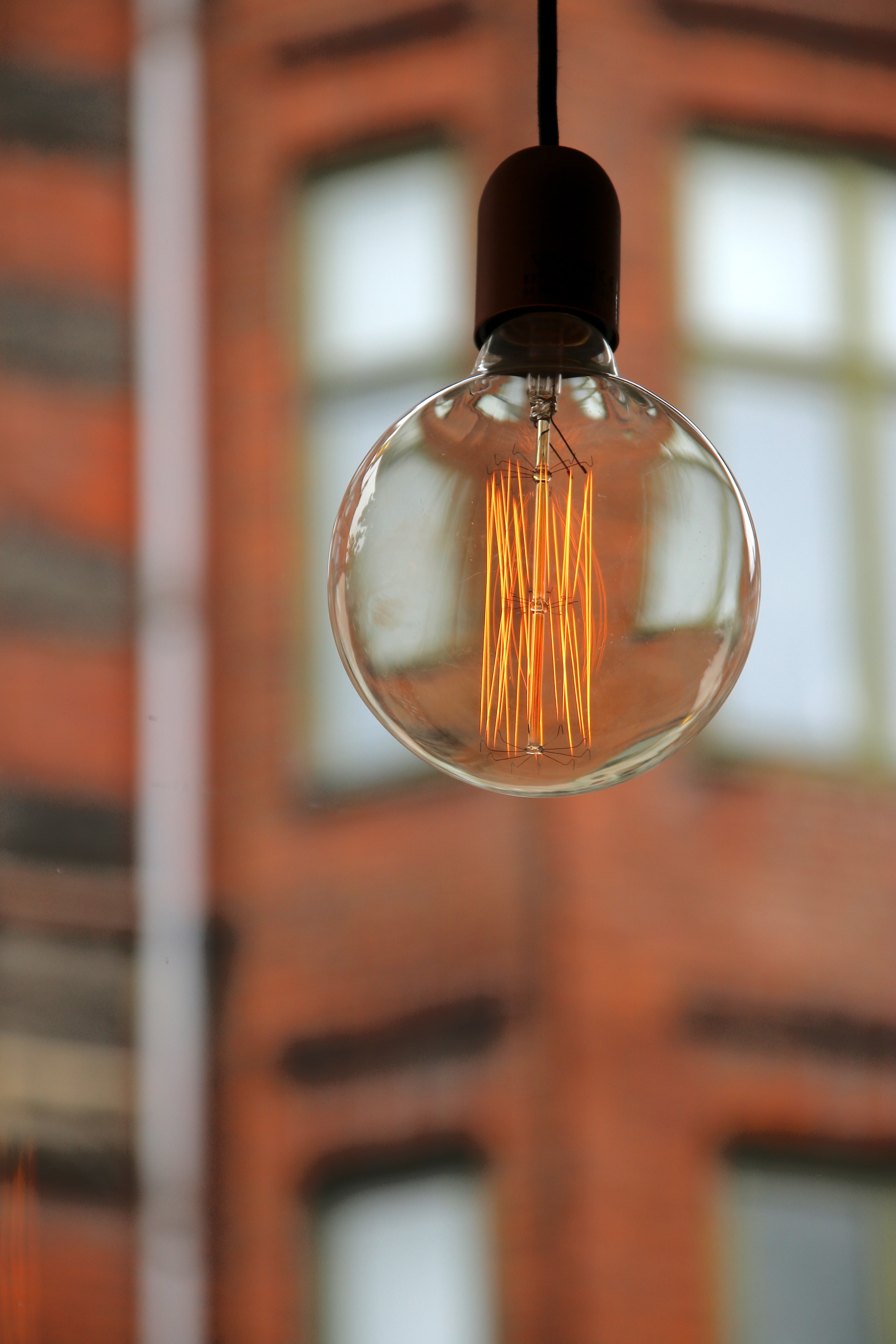 pear, disappearing, illuminated, pendant light, light source, fragile, single object, lighting equipment, low angle view, day, glow lamp, 5K, no people, Phone HD Wallpaper