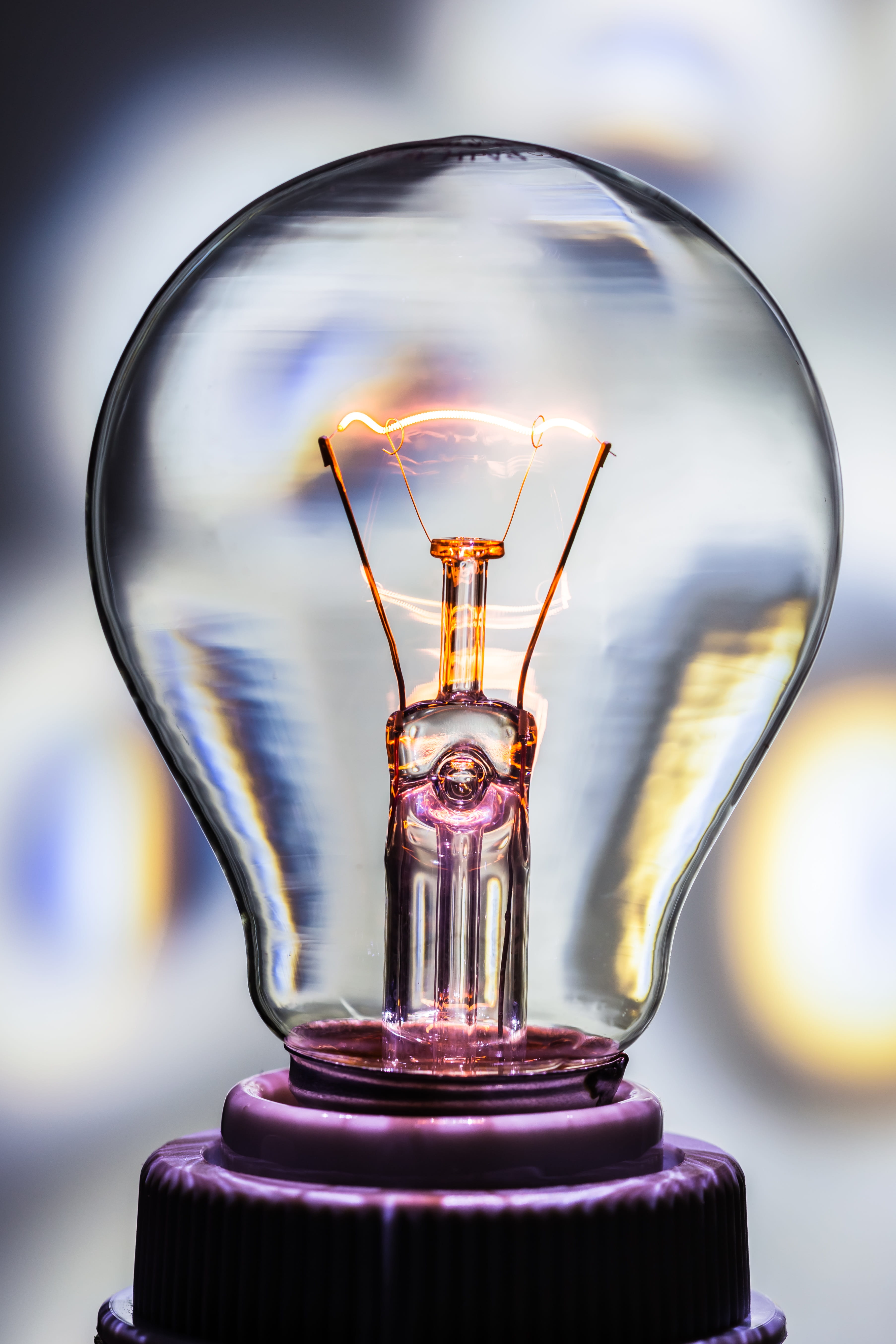 still life, light bulb, macro, close-up, detail, electrical equipment, electricity, electric light, close, burn, purple, light source, transparent, no people, Phone HD Wallpaper