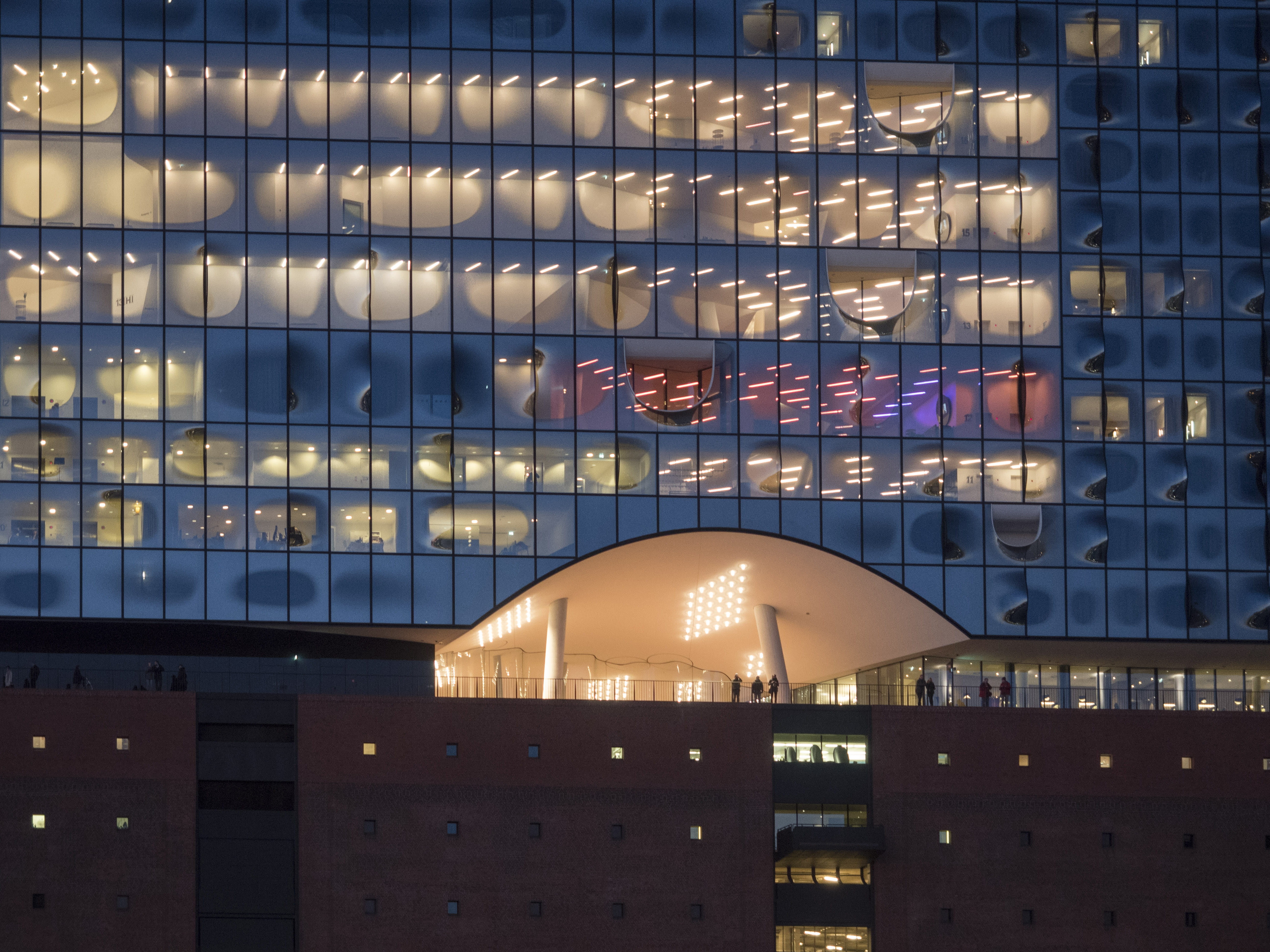 window, electricity, lighting equipment, modern, herzog de meuron, music, no people, philharmonic orchestra, pattern, building, Germany, office building exterior, HD Wallpaper