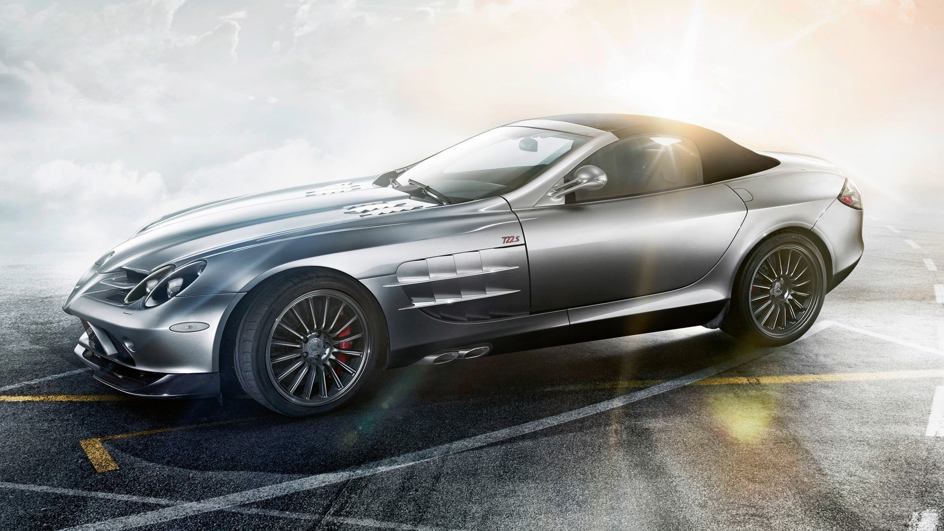 sedan, transportation, Mercedes Benz, benz, car, no people, land vehicle, silver colored, racecar, motor vehicle, cloud - sky, sports car, chrome, luxury, HD Wallpaper
