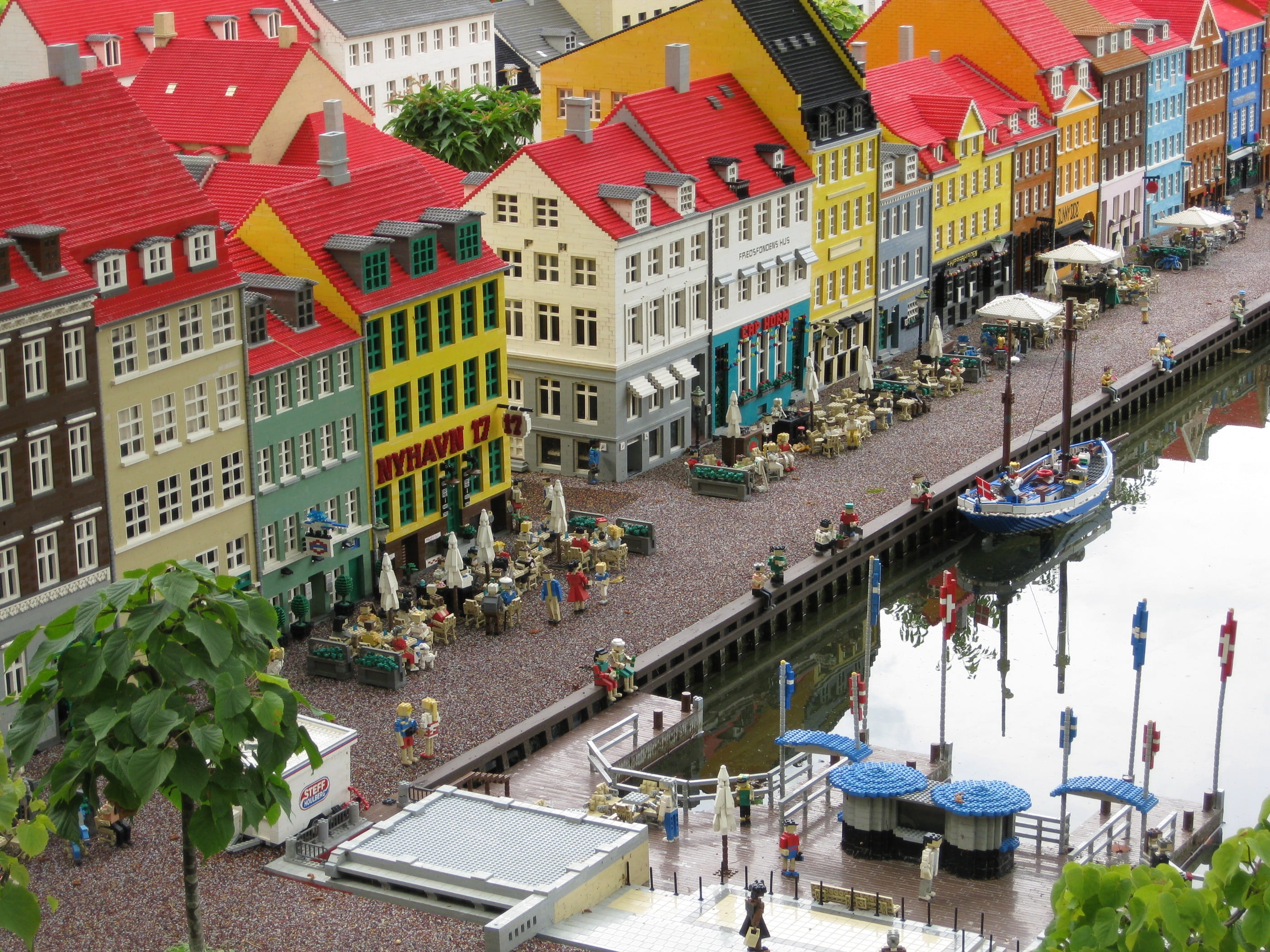 water, city, group of people, legoland, building, building exterior, street, stan, day, crowd, copenhagen, nature, large group of people, nyhavn, lego, HD Wallpaper