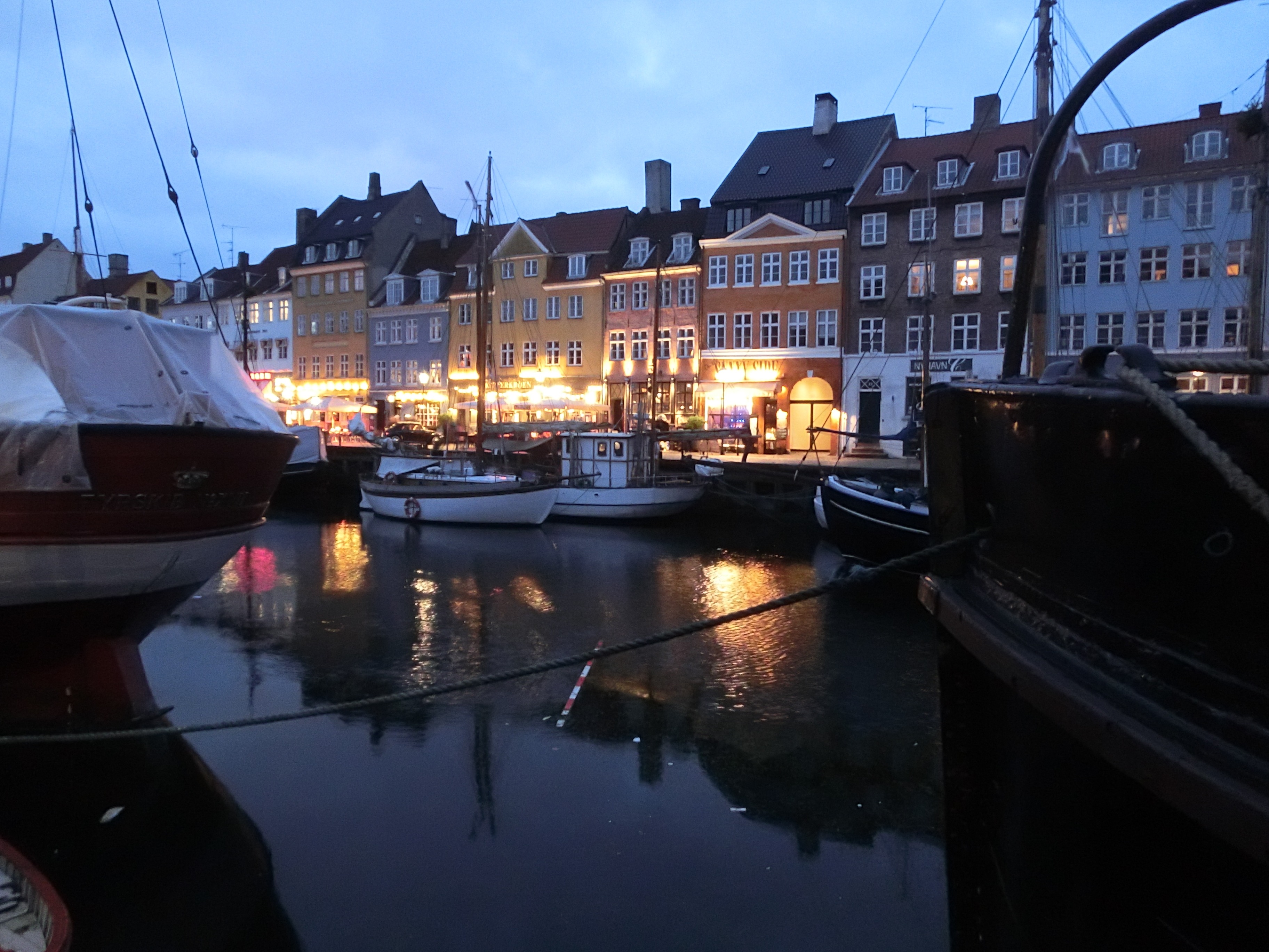 sailing ships, illuminated, sky, harbor, building, transportation, 2K, denmark, nautical vessel, nature, city, water, sailboat, building exterior, port, HD Wallpaper