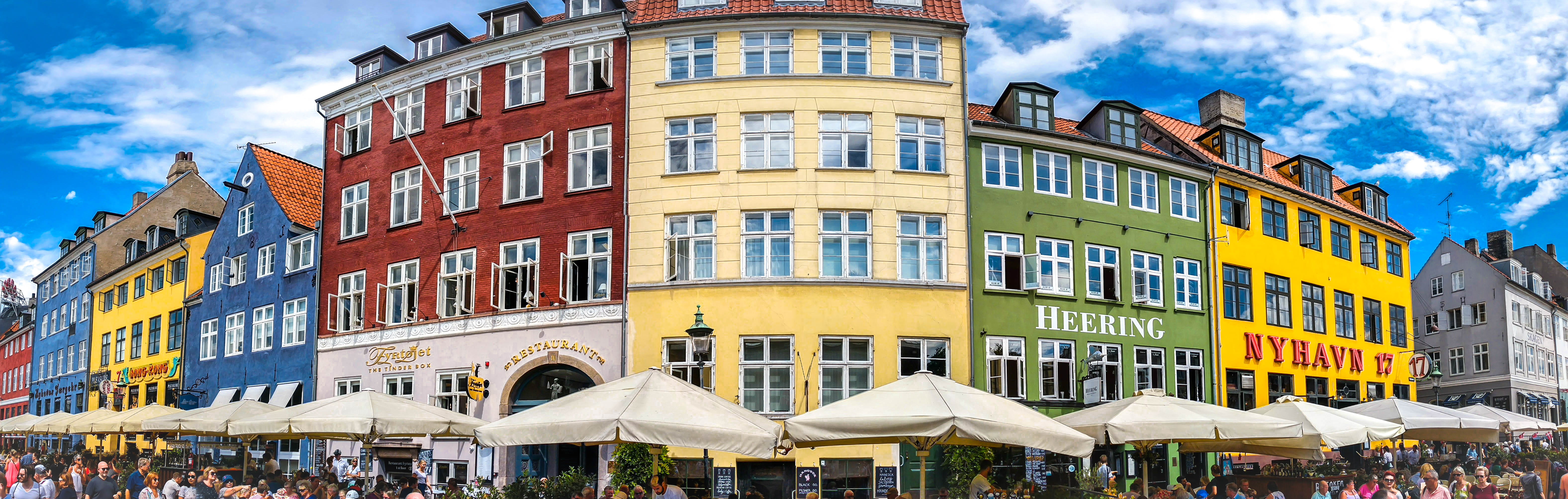 window, built structure, umbrella, europe, cafe, summer, panorama, city life, sky, outdoors, copenhagen, building exterior, travel, cloud - sky, incidental people, HD Wallpaper