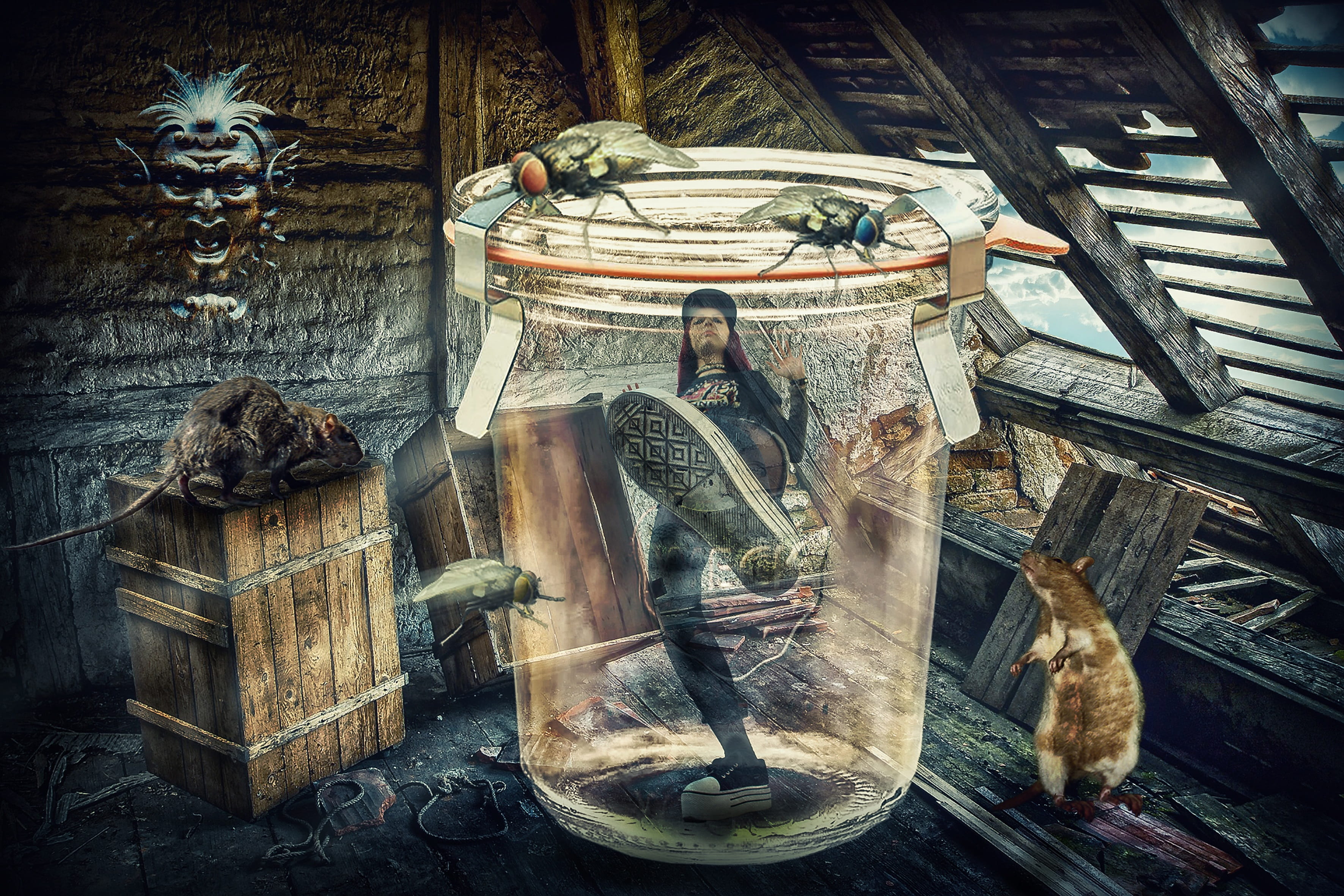 surreal, sculpture, place of worship, belief, creativity, risk, art and craft, representation, composing, day, 2K, human representation, caught, architecture, HD Wallpaper