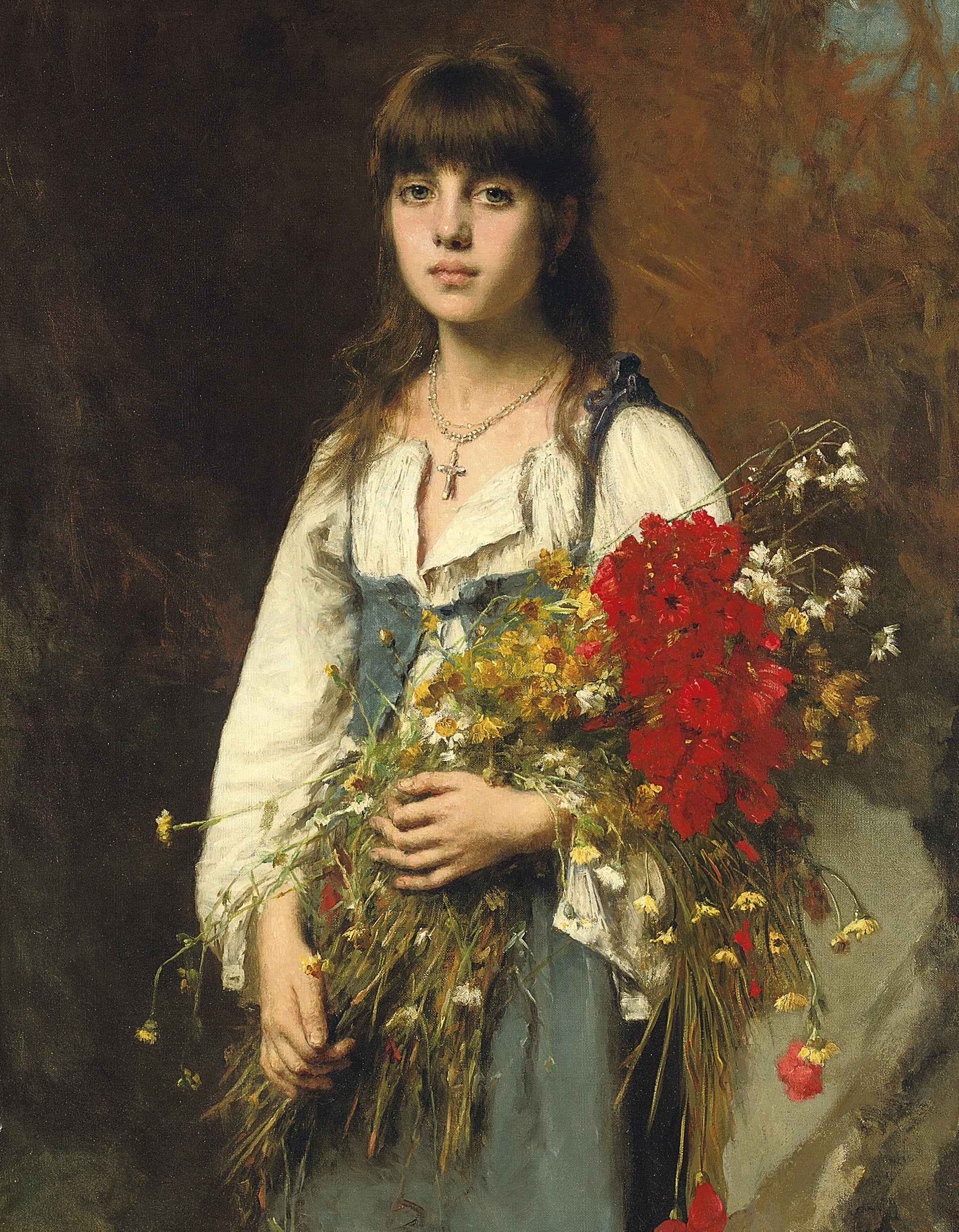 oil painting, 1080P, Alexej Alexejewitsch Harlamoff, canvas, Russian, portrait, painting, Realism, Summertime, Phone HD Wallpaper
