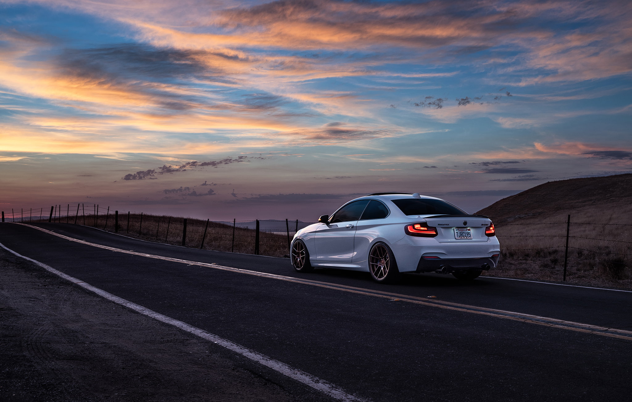 Mountains, Wheels, 1080P, Before, Sunrise, San Jose, Garde, M235i, Sunset, Car, Rear, BMW, HD Wallpaper