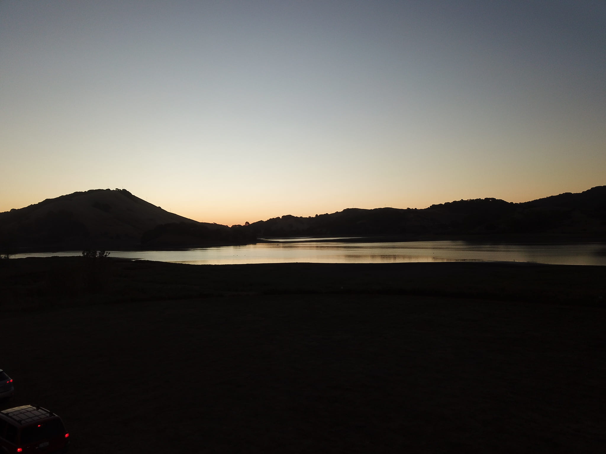 silhouette, hills, idyllic, sunrise, nature, environment, clear sky, lake, woodland, cycling, mountain, tranquility, no people, daytime, 1080P, non-urban scene, HD Wallpaper