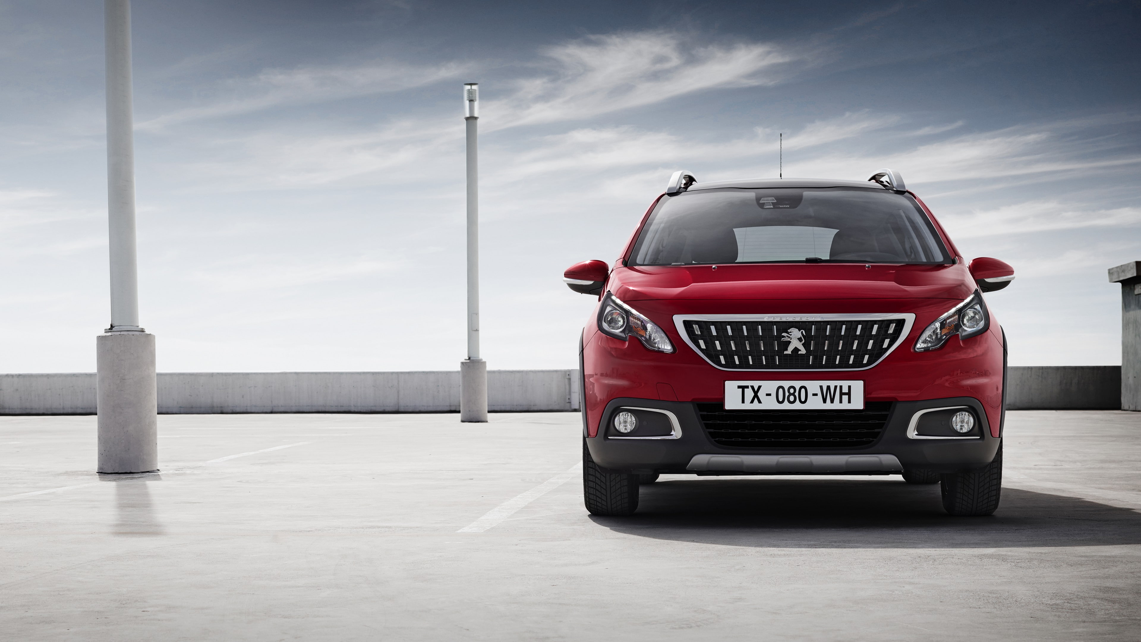 Peugeot 2008 DK, crossover, road, peugeot, Geneva Auto Show 2016, suv, red, 4K, daytime, HD Wallpaper