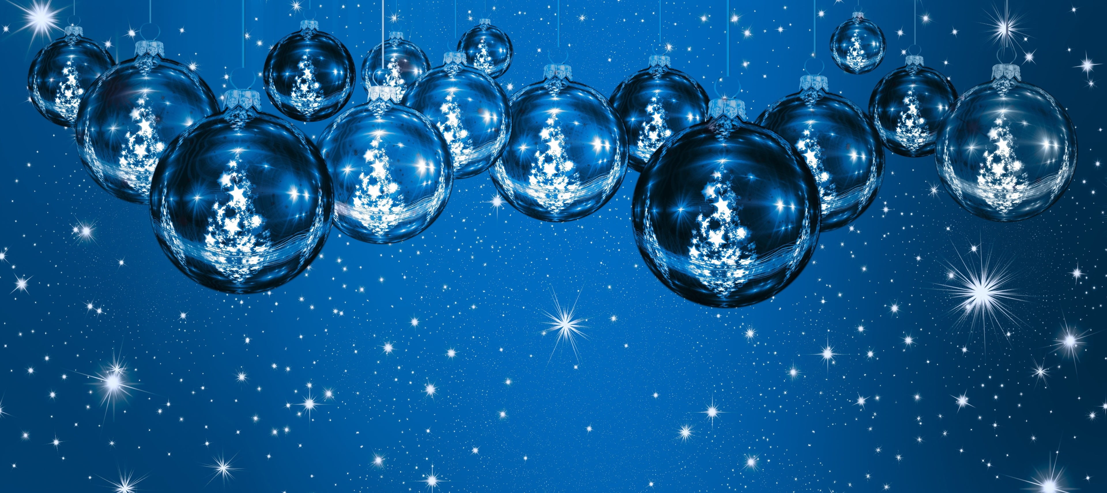 4K, low angle view, colored background, nature, transparent, blue background, indoors, blue, celebration, christmas ornament, group of objects, close-up, HD Wallpaper
