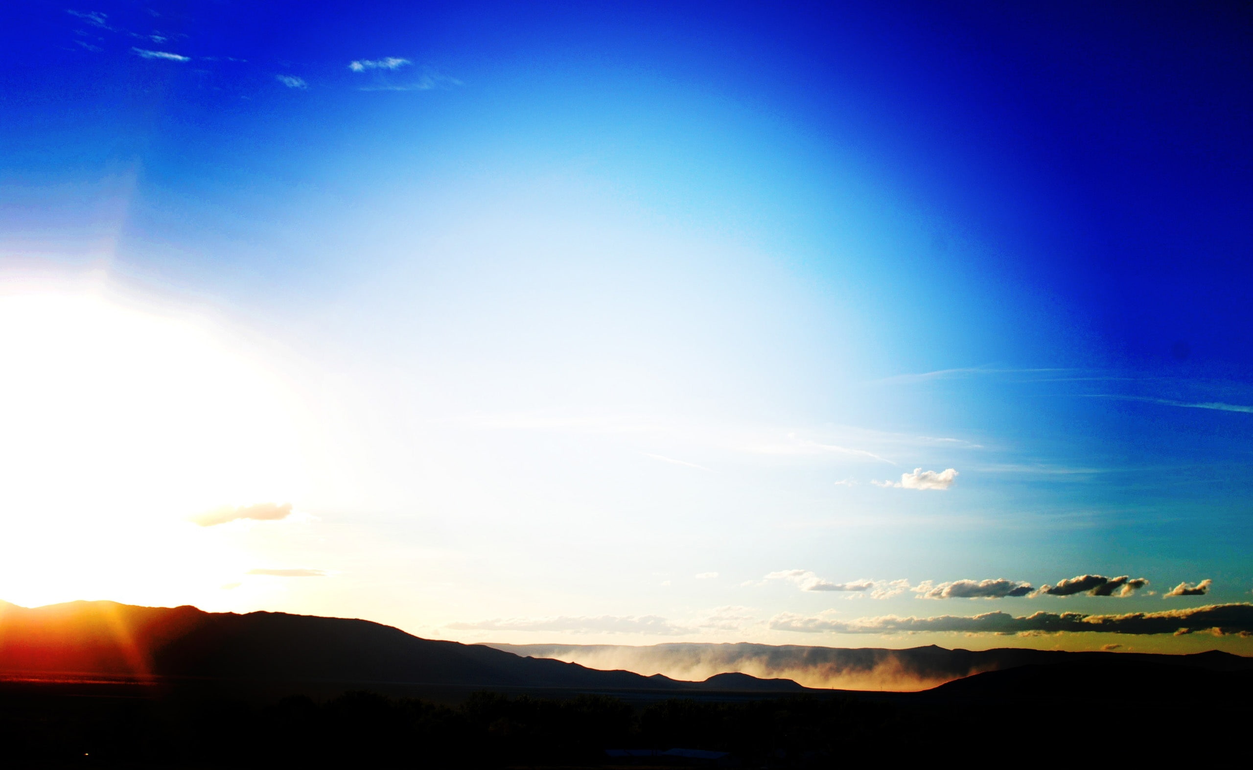  sun, scenics - nature, no people, sunset, beauty in nature, silhouette, black, house, sunlight, burning man, outdoors, lens flare, environment, HD Wallpaper