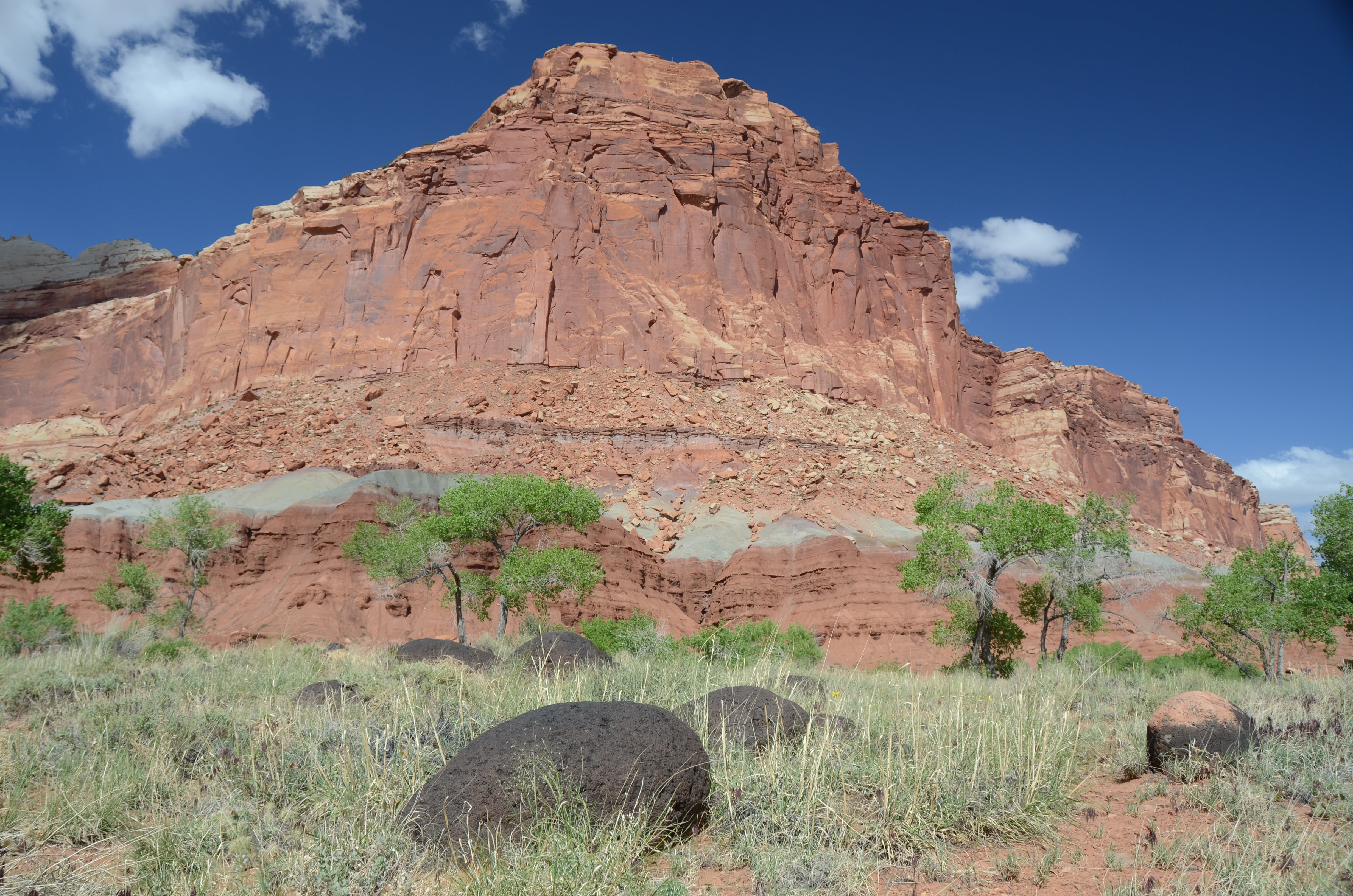 capitol reef national park, sky, stones, nature, tourism, travel destinations, uSA, non-urban scene, rock wall, formation, geology, boulders, steep wall, HD Wallpaper