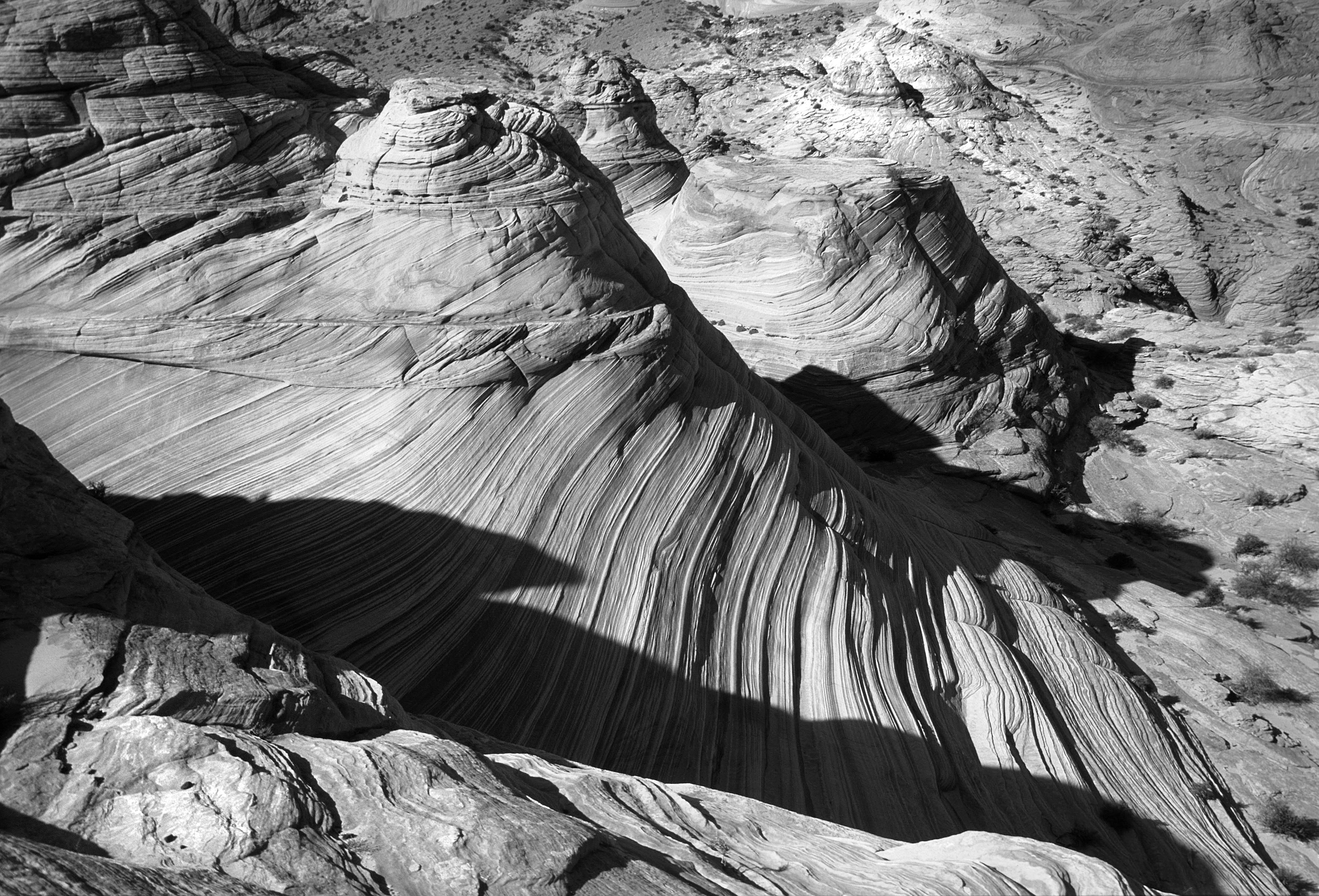 shadow, 2K, solid, rough, travel, mountain, exploration, no people, rock, desert, park, rock - object, grand, outdoors, grayscale, eroded, natural pattern, HD Wallpaper