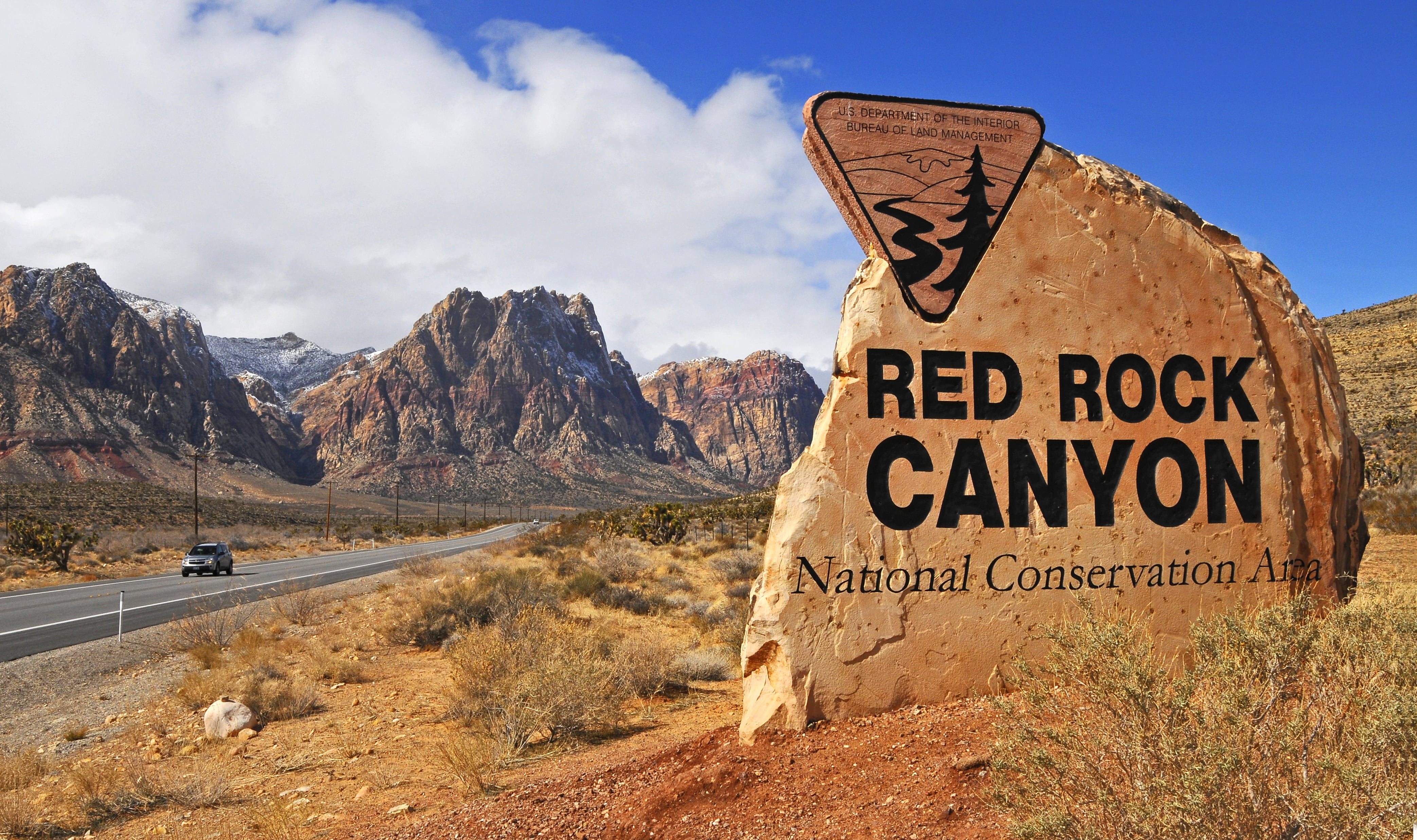 red, lands, national, rock, mountain, nevada, 4K, nature, BLM, NCA, Red Rock Canyon, near, Bureau of Land Management, canyon, road, sign, conservation, HD Wallpaper