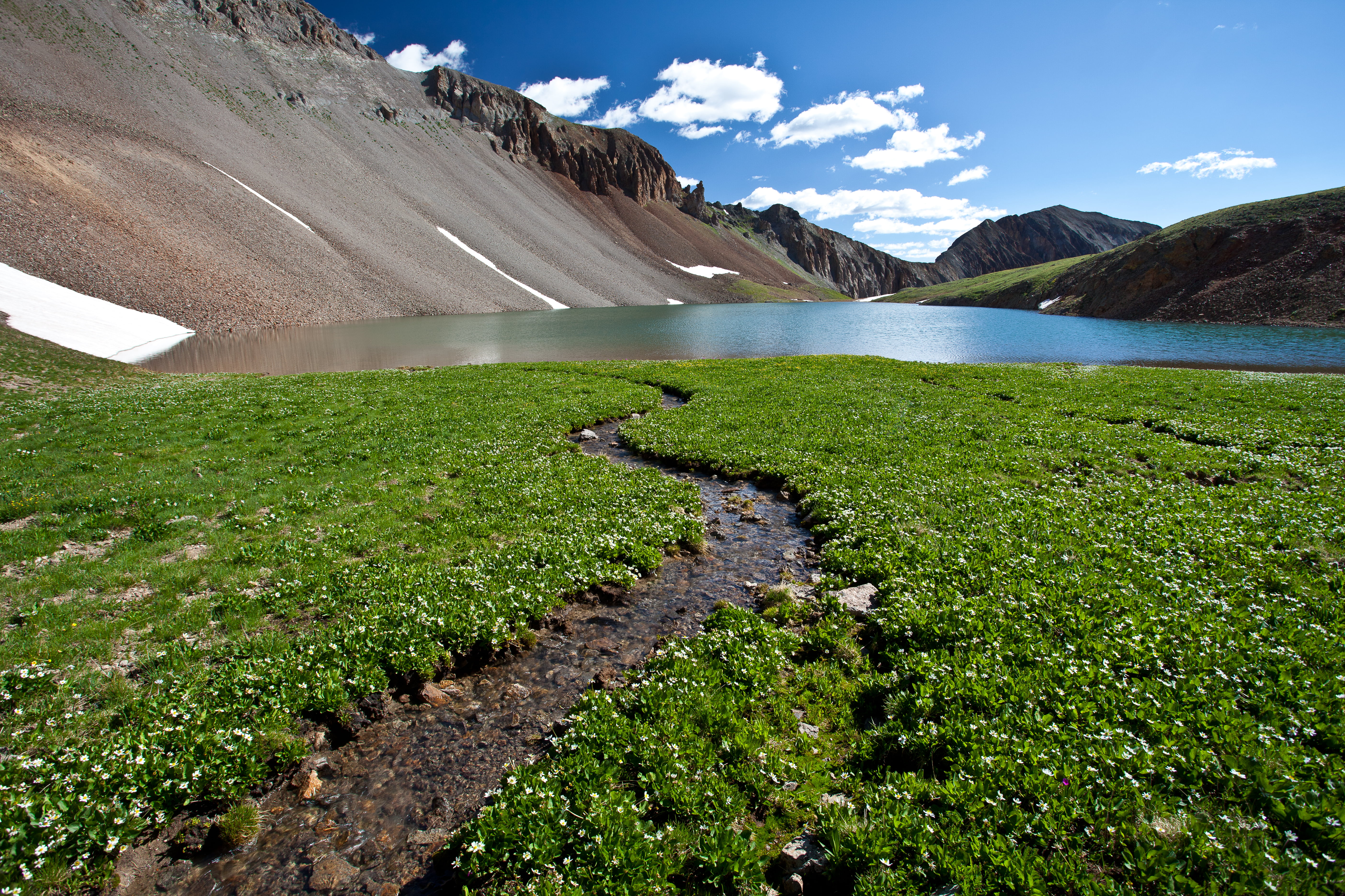 summer, Trail, blue, mountains, water, lake, WSA, nature, colorado, sky, landscape, mountain, conservation, peak, BLM, Cloud Peak, national, 5K, lands, HD Wallpaper