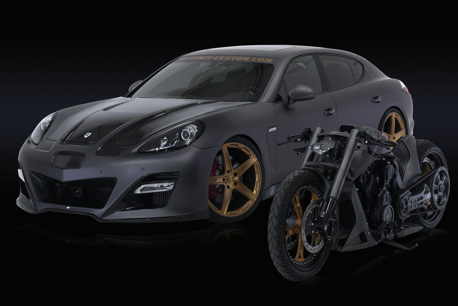 gp 970, porsche, panamera, 2012, tuning, chopper, nlc, 720P, motorcycle, HD Wallpaper