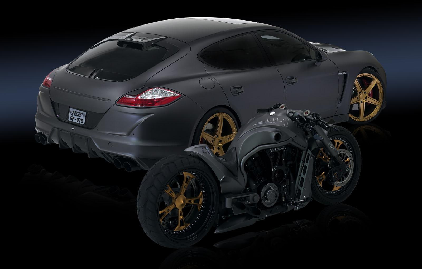motorcycle, chopper, panamera, porsche, tuning, nlc, 720P, gp 970, 2012, HD Wallpaper