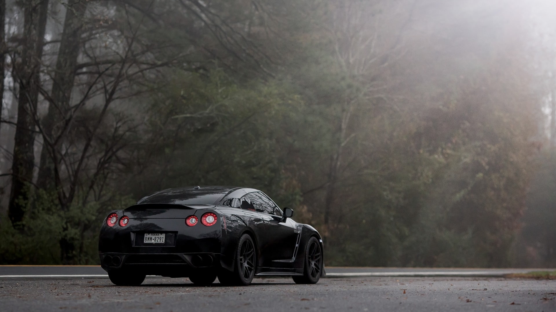 travel, on the move, no people, plant, land, transportation, motor vehicle, tree, outdoors, road trip, land vehicle, road, fog, nature, day, Nissan GTR, HD Wallpaper
