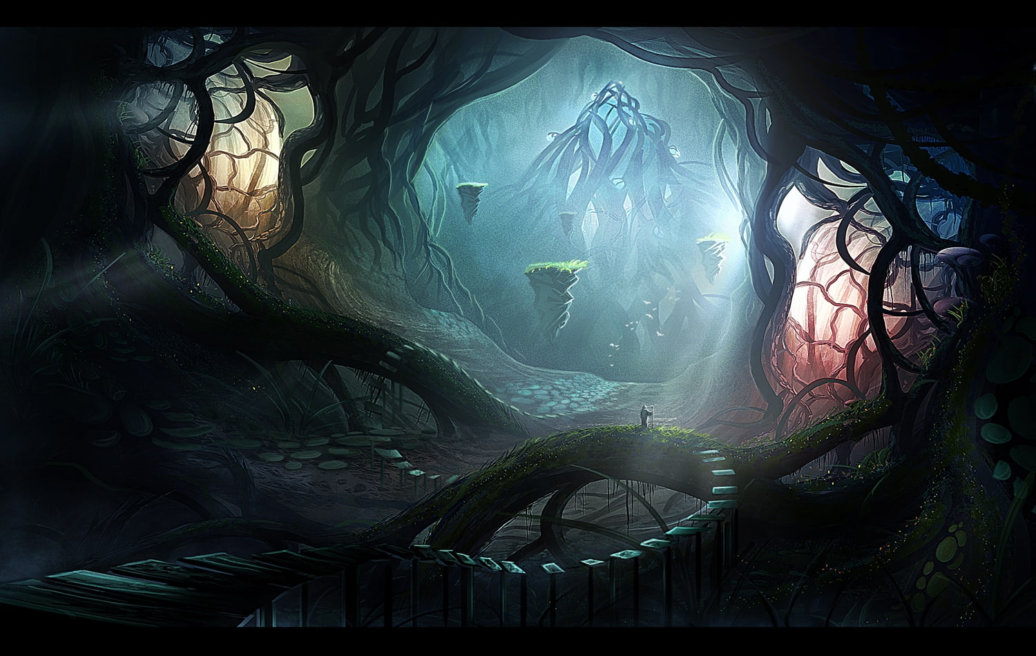 abstract, 720P, art, roots, artwork, hd, underground, fantasy art, fantasy, HD Wallpaper
