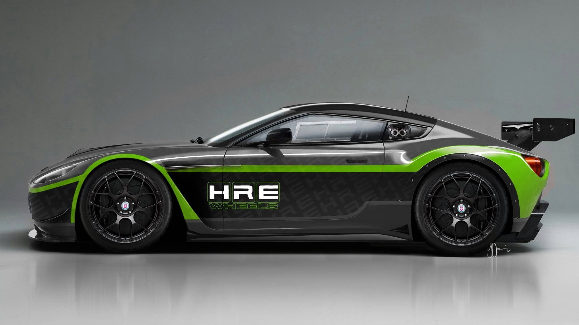 coupe, no people, wheel, 1080P, motorsport, mode of transportation, green, luxury, auto racing, Aston Martin, transportation, sports car, sports race, HD Wallpaper