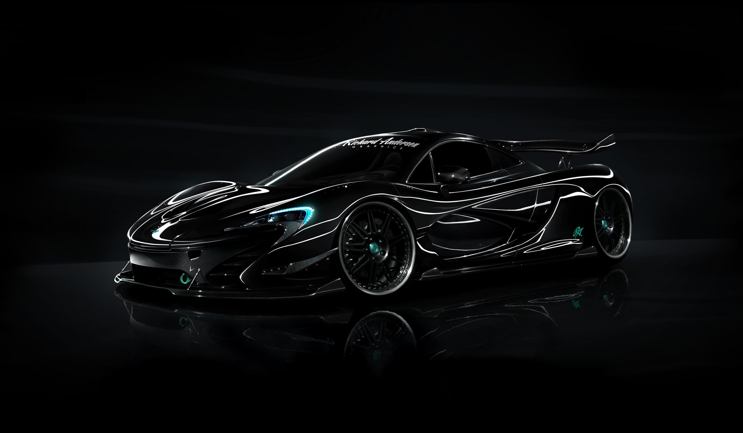 McLaren, Black, 2K, Tuning, Wheels, HRE, P41, HD Wallpaper