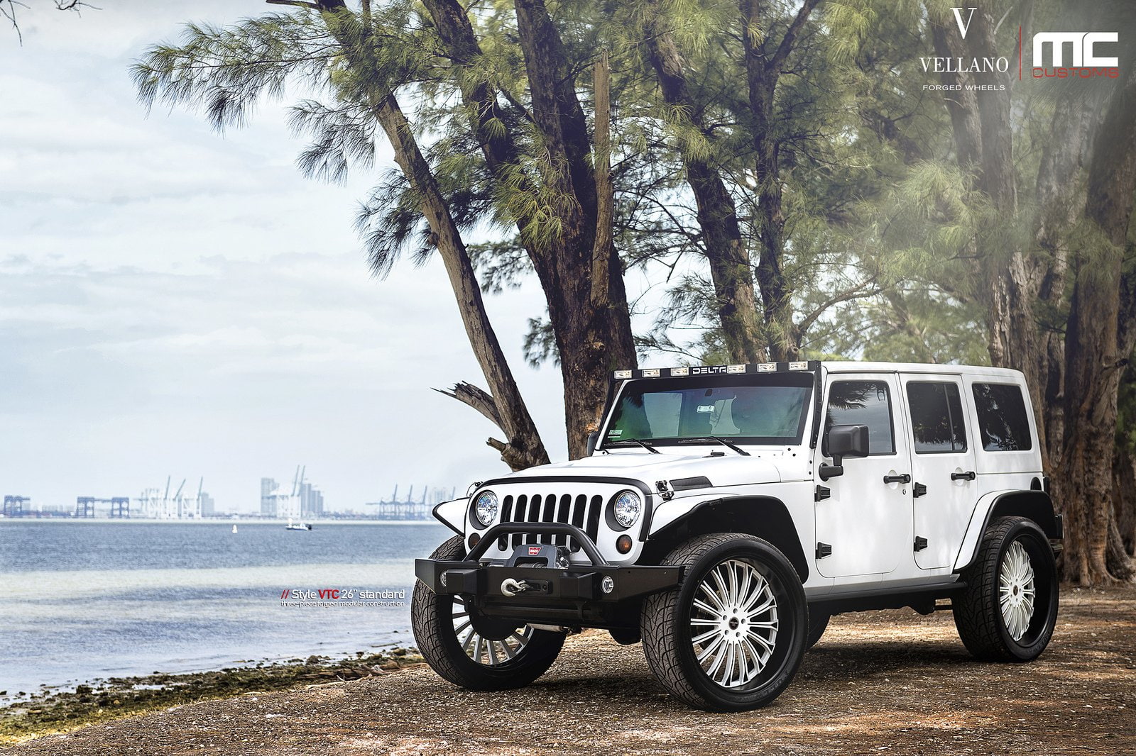 720P, white, tuning, cars, jeep, vellano, wheels, wrangler, HD Wallpaper