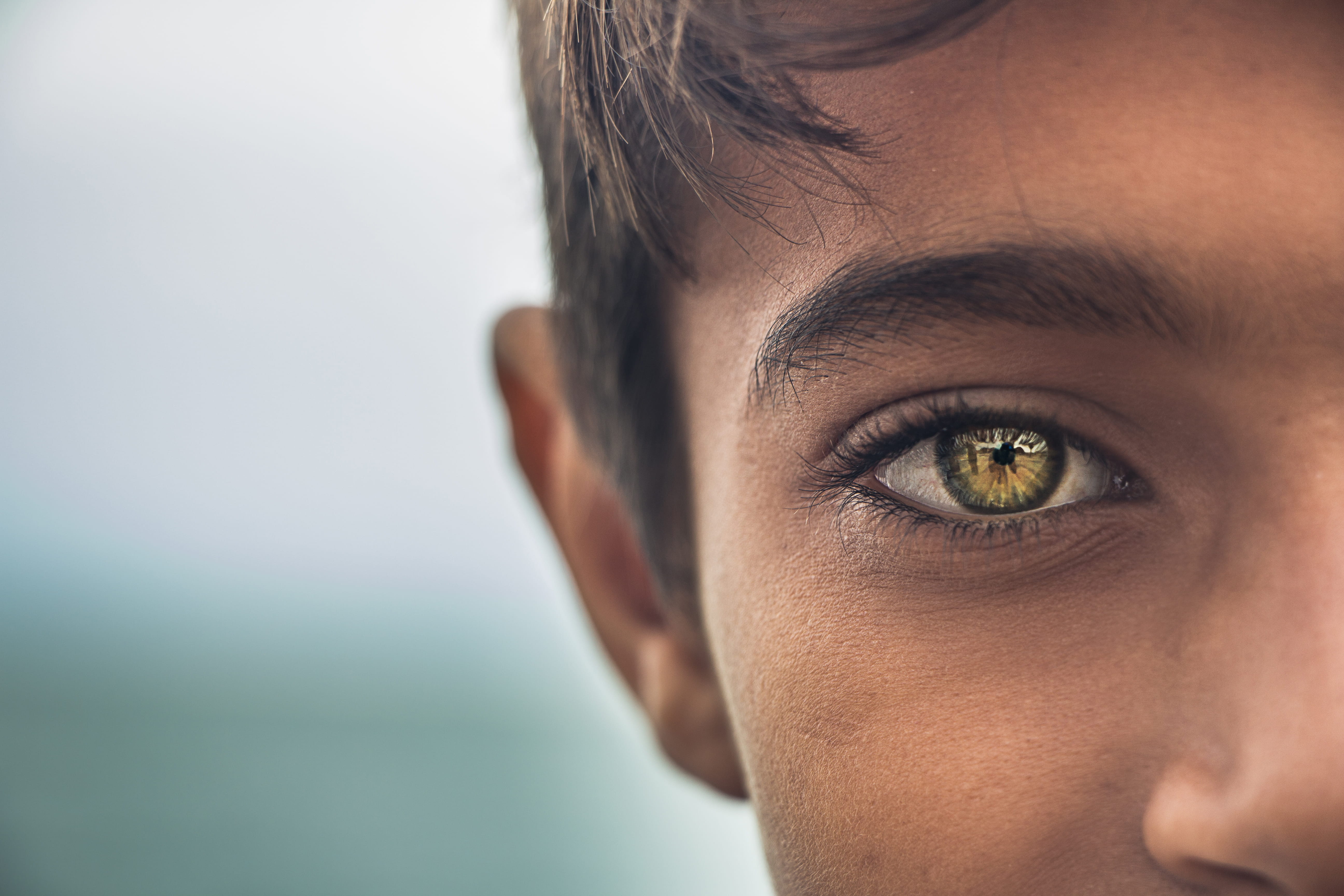 eyesight, human eye, world, head, contemplation, copy space, boy, women, iran, human body part, hormoz island, eyebrow, camping, green, human face, unsplash, HD Wallpaper