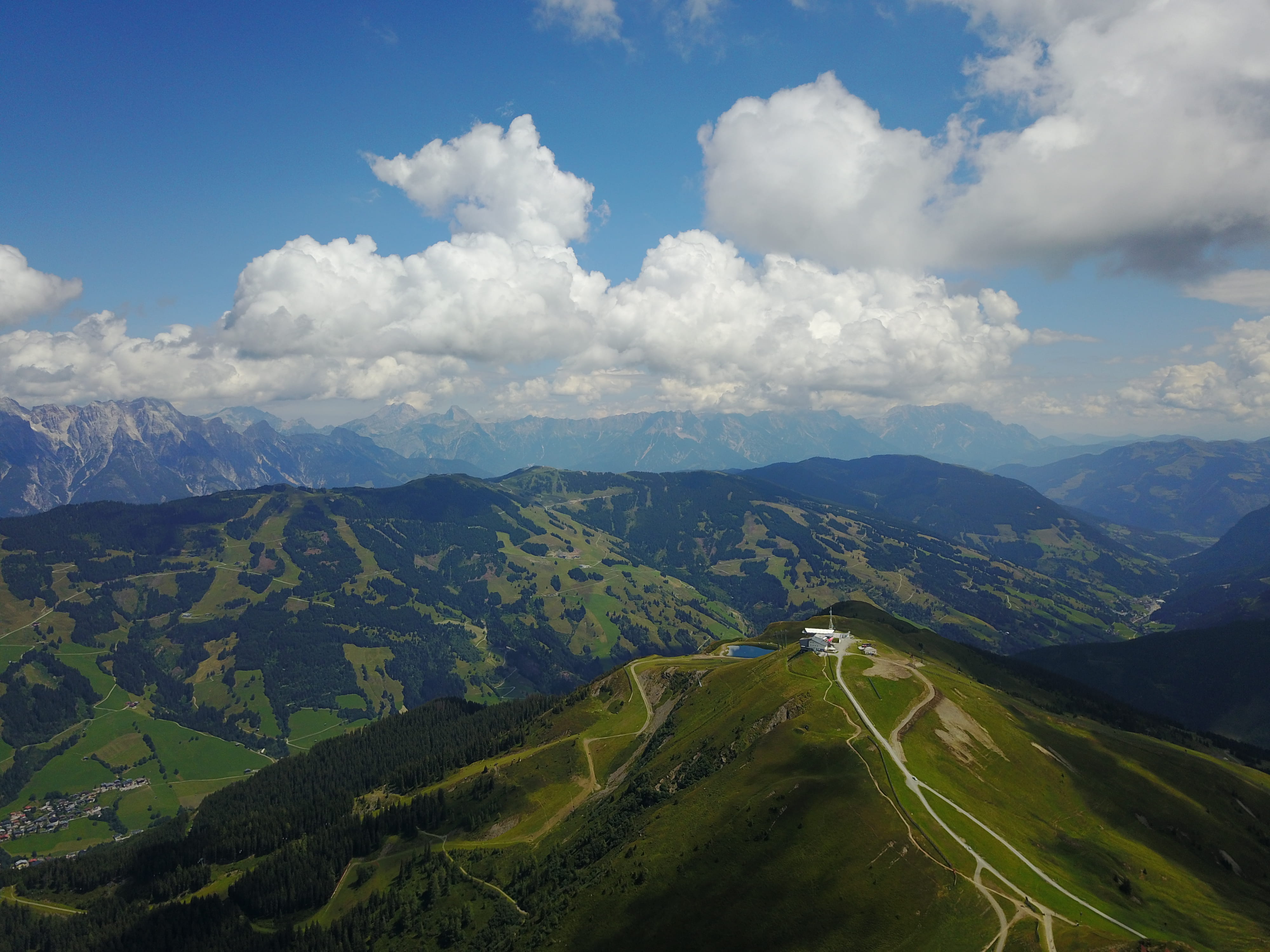 summer, landscape, mountain peak, mountain, nature, non-urban scene, green, tranquility, view, land, mountain range, plant, cloud - sky, beauty in nature, HD Wallpaper