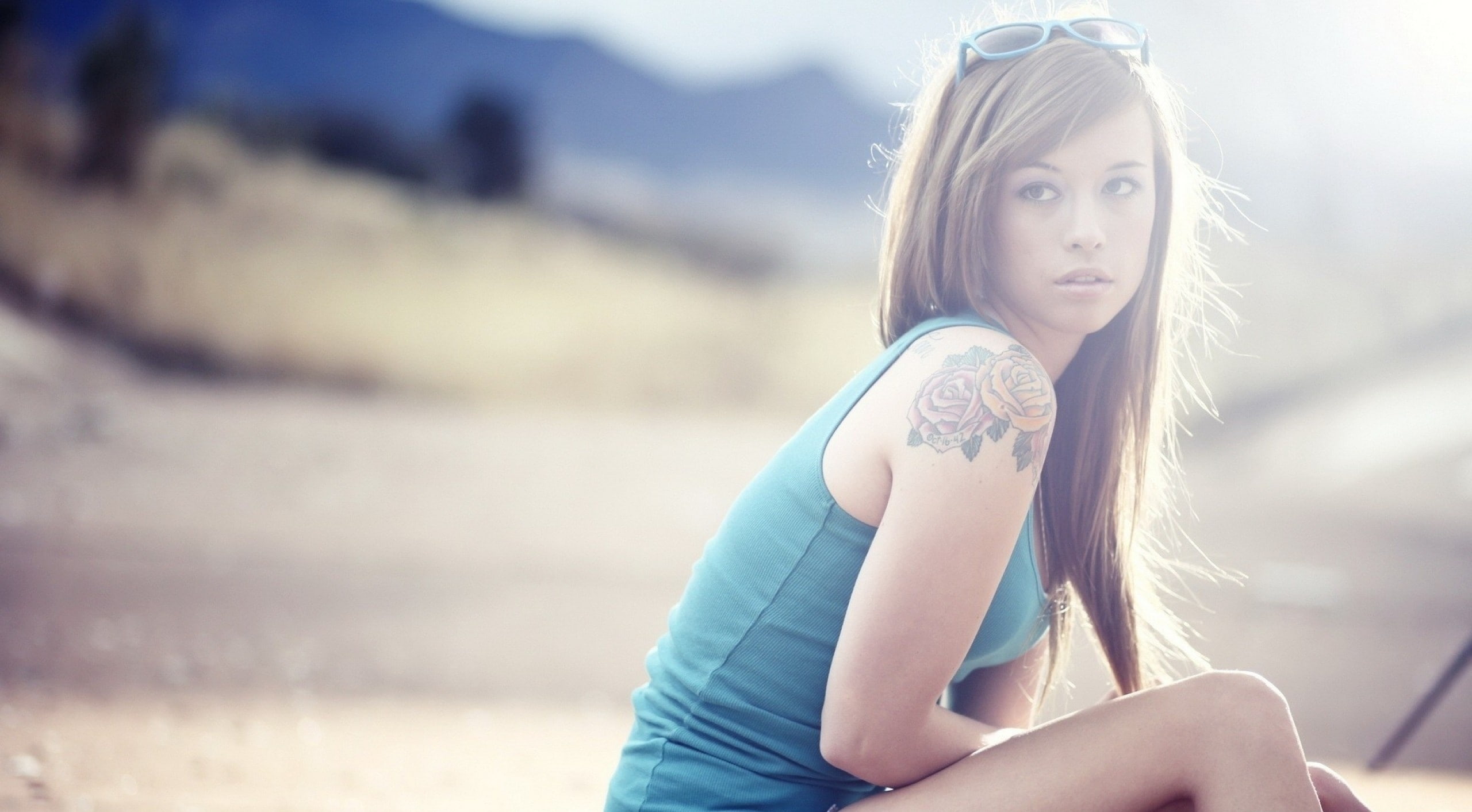 side view, young women, lifestyles, focus on foreground, fashion, contemplation, sleeveless, long hair, women, leisure activity, beauty, portrait, beatiful, HD Wallpaper