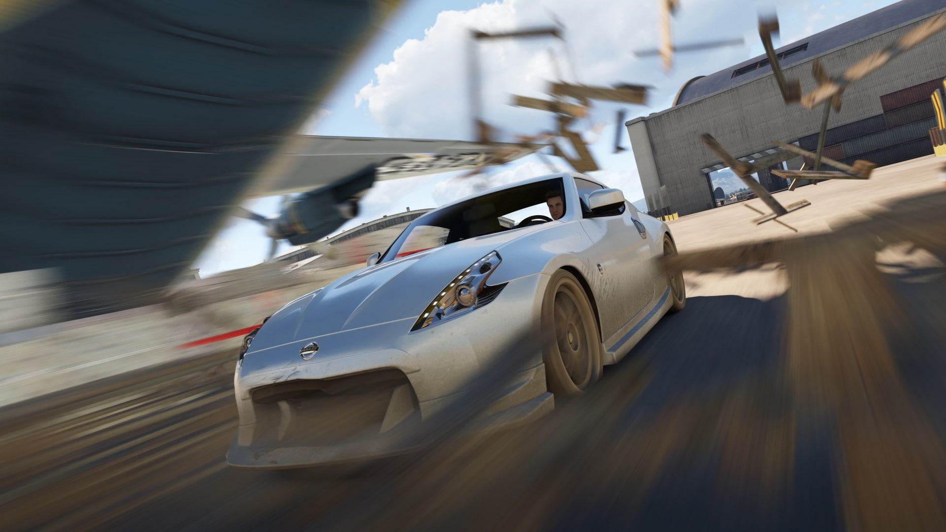 mode of transportation, car, blurred motion, outdoors, selective focus, transportation, speed, road, nature, Forza Horizon 2, motion, Nissan 370Z, city, HD Wallpaper