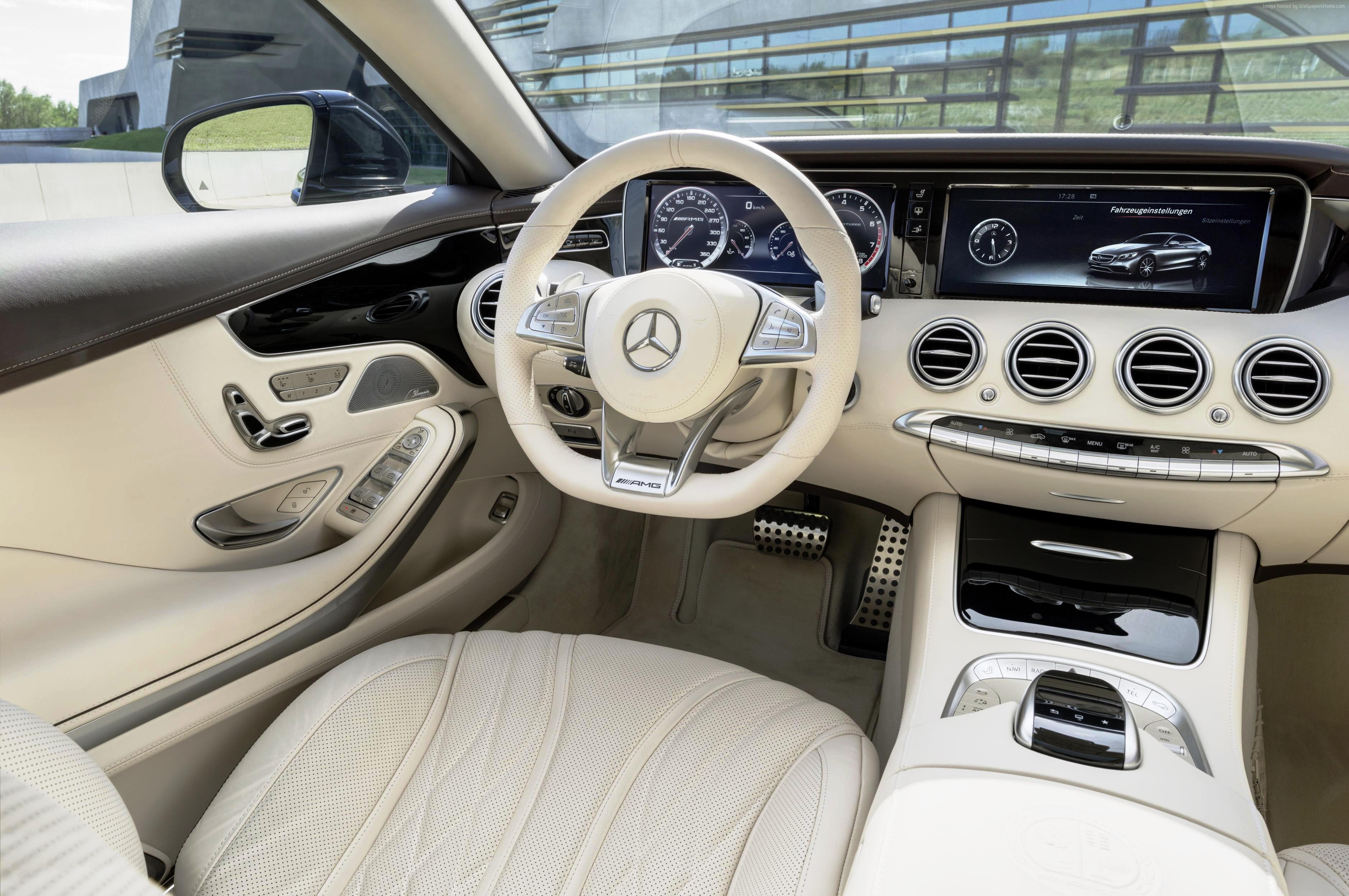 white, review, test drive, interior, sports car, 2K, Mercedes-Benz S 65 AMG, luxury cars, HD Wallpaper