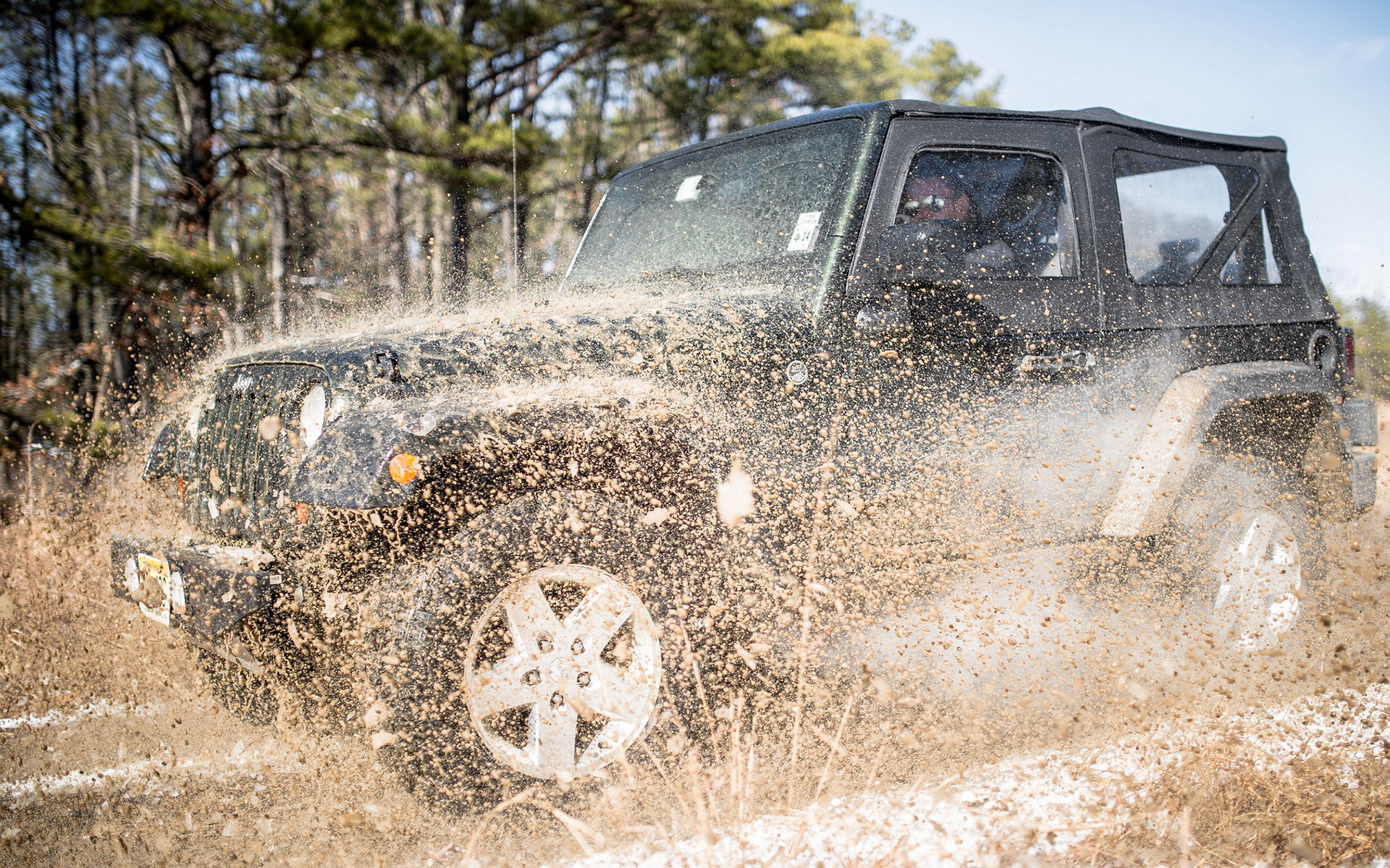 splash, cars, wrangler, off, wet, hd, 1080P, jeep, road, HD Wallpaper
