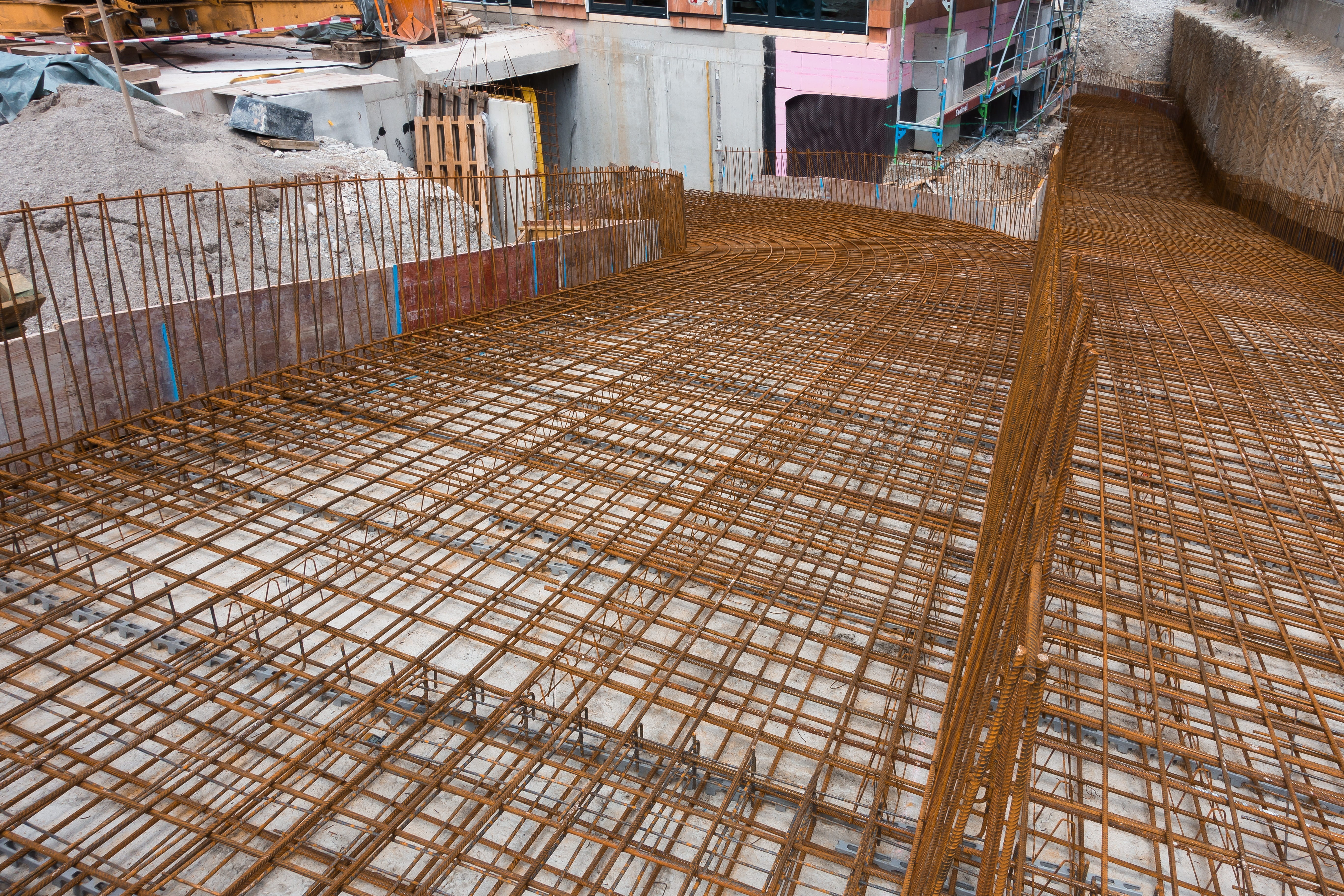 formwork, foundation, wood - material, reinforcement, steel for construction, city, absence, construction, flooring, architecture, wall - building feature, HD Wallpaper