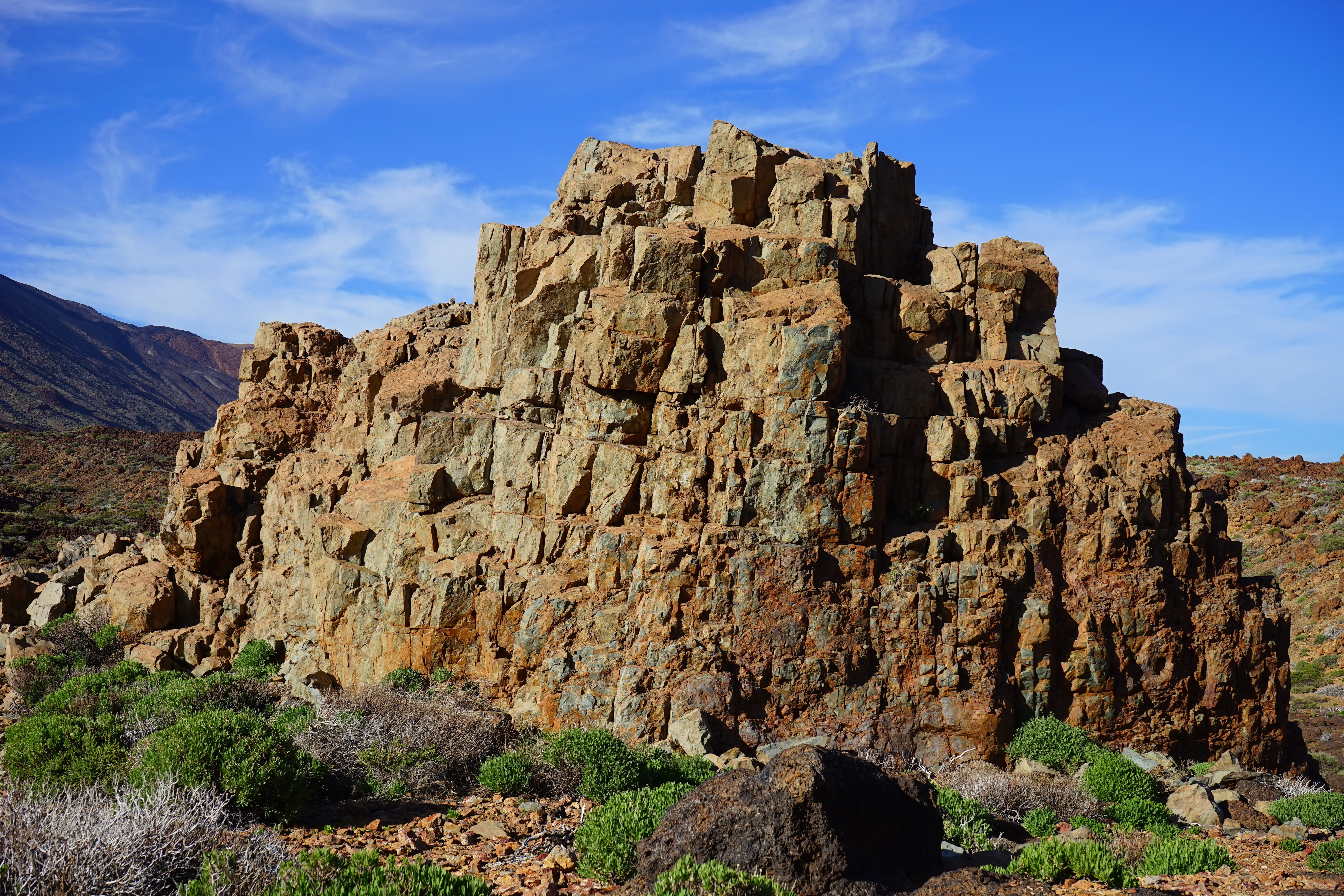 tenerife, Rock, teide national park, day, ucanca level, cliff, sky, no people, tranquility, landscape, canary islands, low angle view, ucanca, rock formation, HD Wallpaper